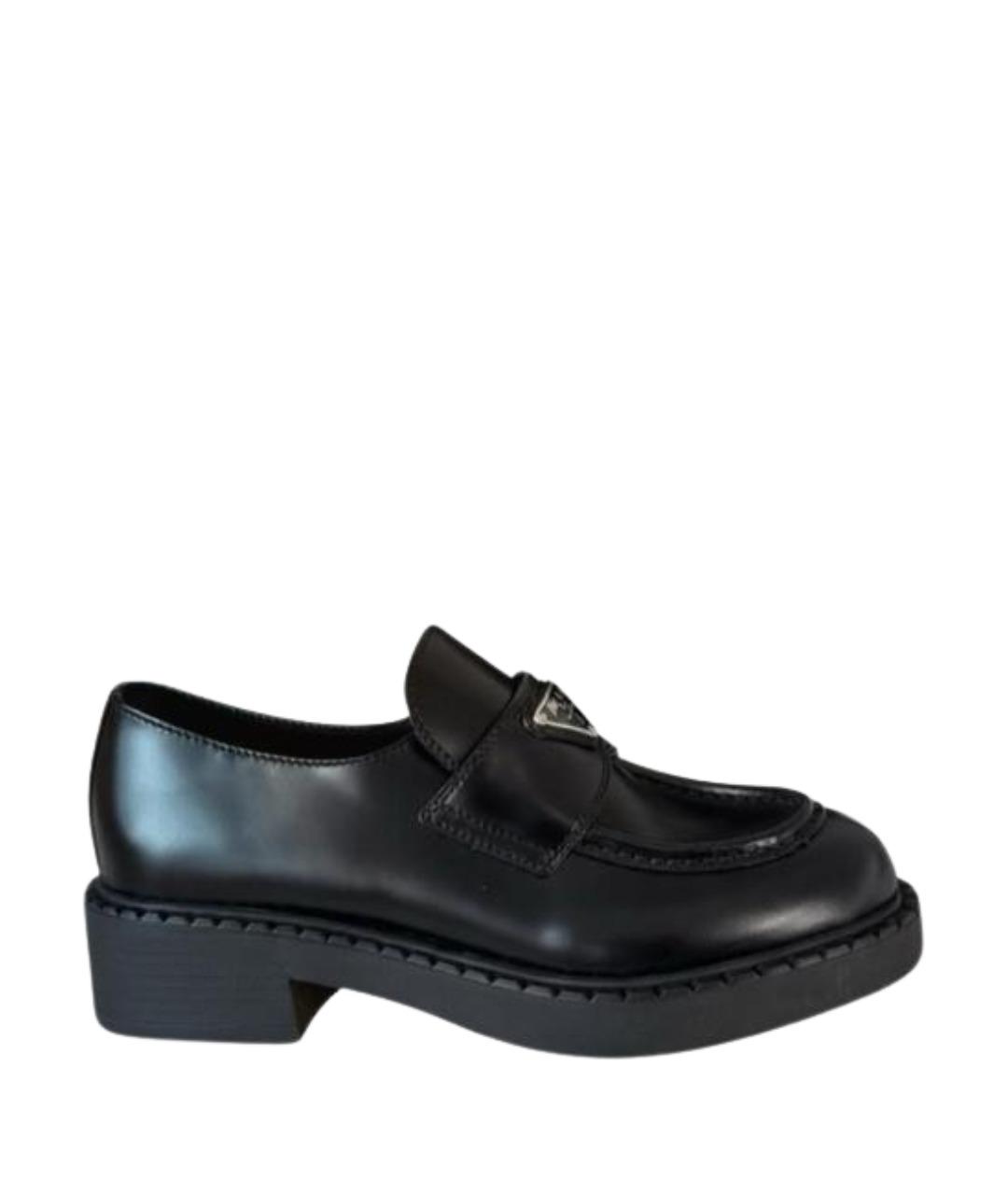 PRADA Черные кожаные лоферы, фото 1