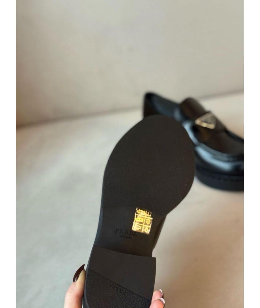 PRADA Черные кожаные лоферы, фото 5