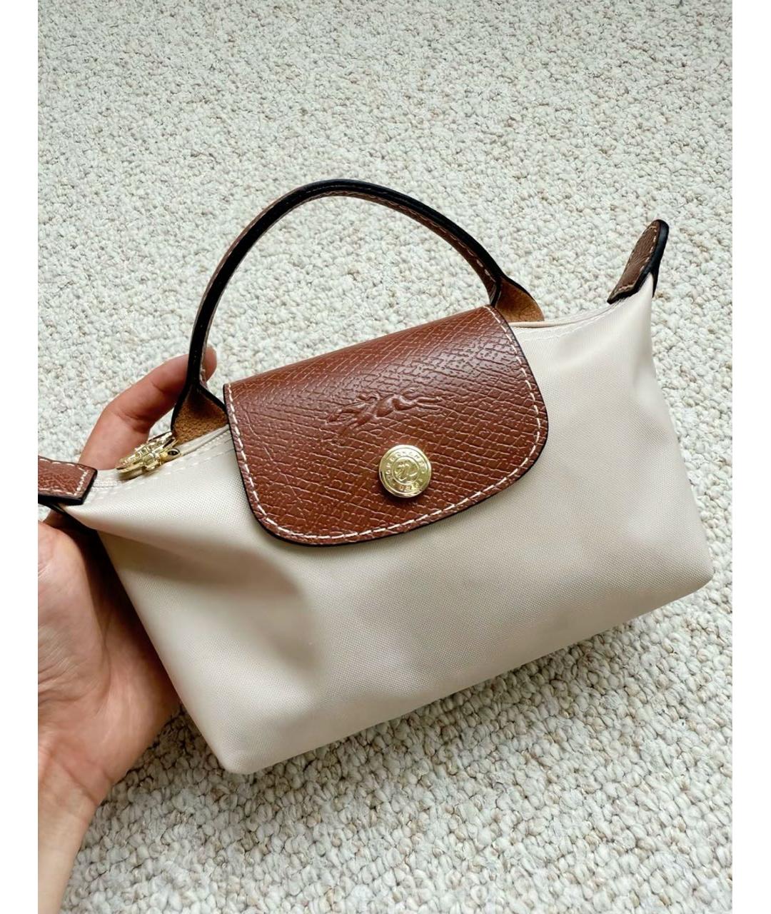 LONGCHAMP Бежевая сумка с короткими ручками, фото 4