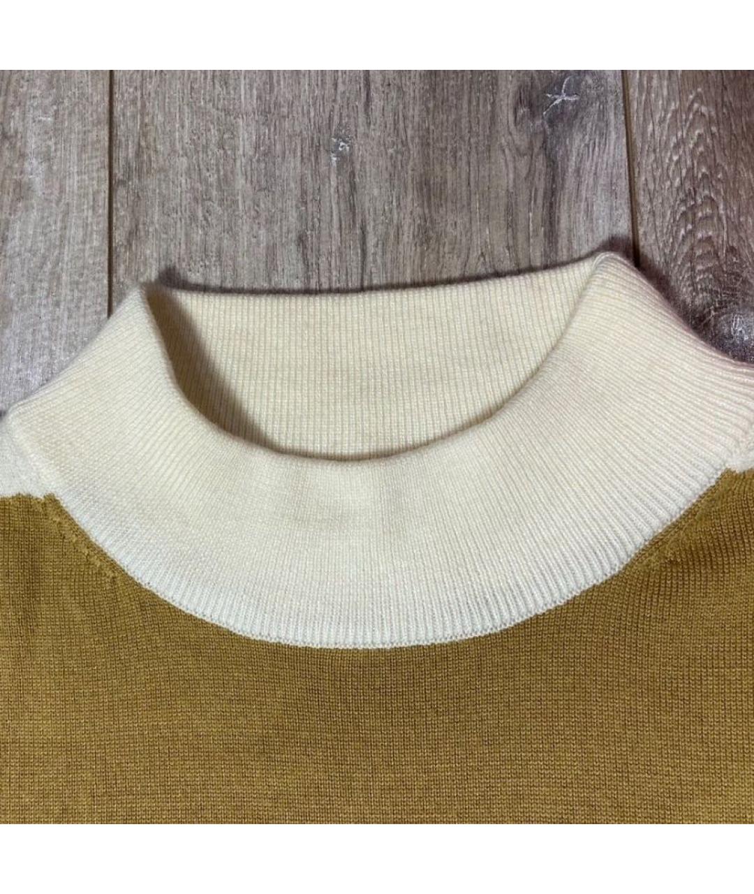 KARL LAGERFELD Горчичный шерстяной джемпер / свитер, фото 3
