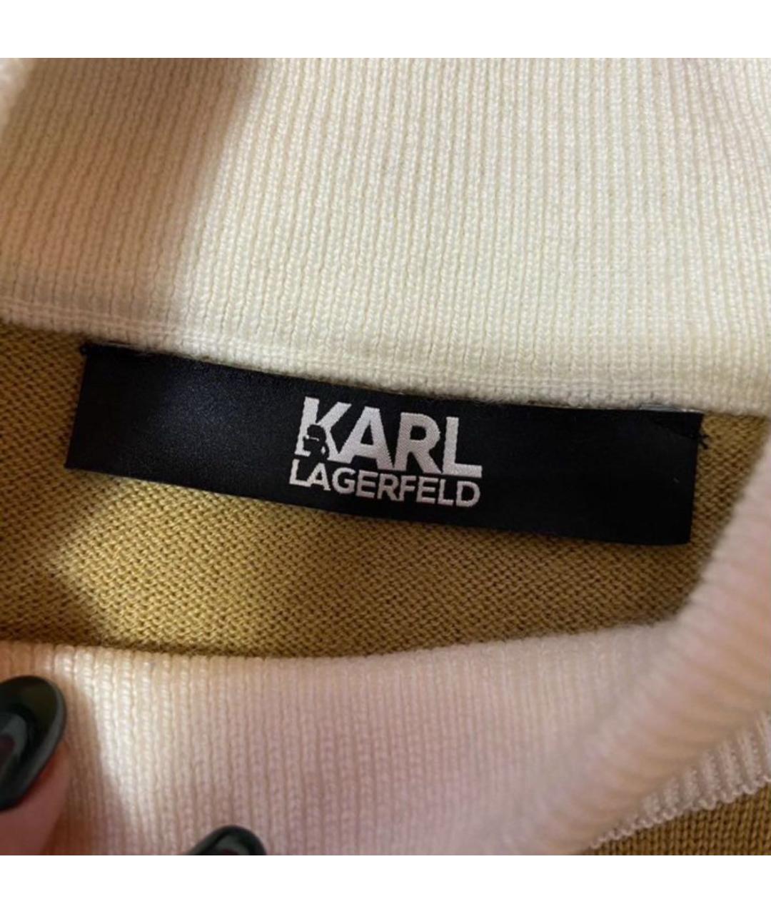 KARL LAGERFELD Горчичный шерстяной джемпер / свитер, фото 4