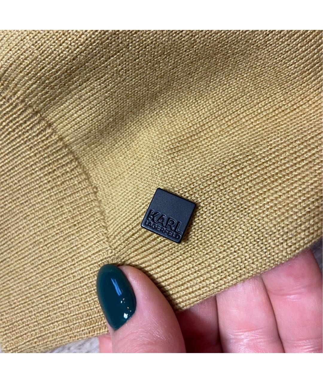 KARL LAGERFELD Горчичный шерстяной джемпер / свитер, фото 7