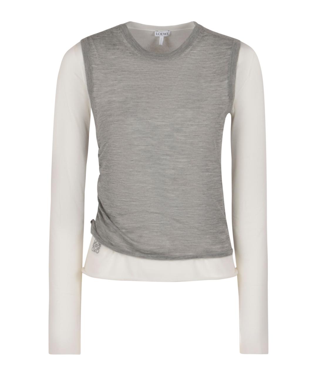 LOEWE Серый кашемировый джемпер / свитер, фото 1