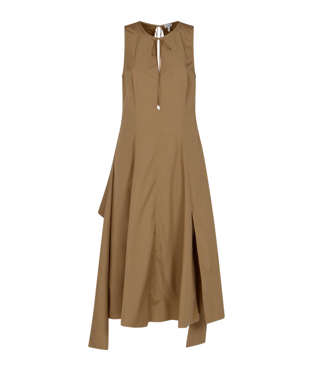 LOEWE Бежевое хлопковое повседневное платье, фото 1
