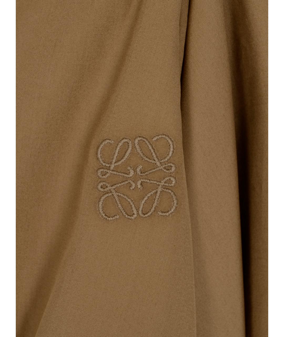 LOEWE Бежевое хлопковое повседневное платье, фото 3