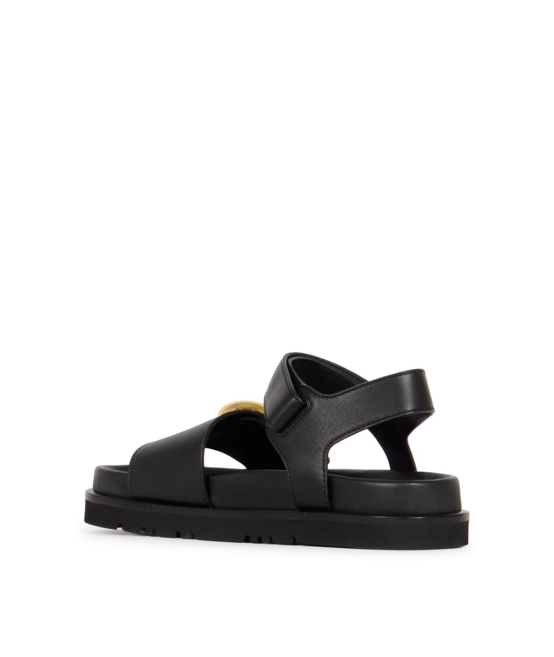 LOEWE Черные кожаные сандалии, фото 3