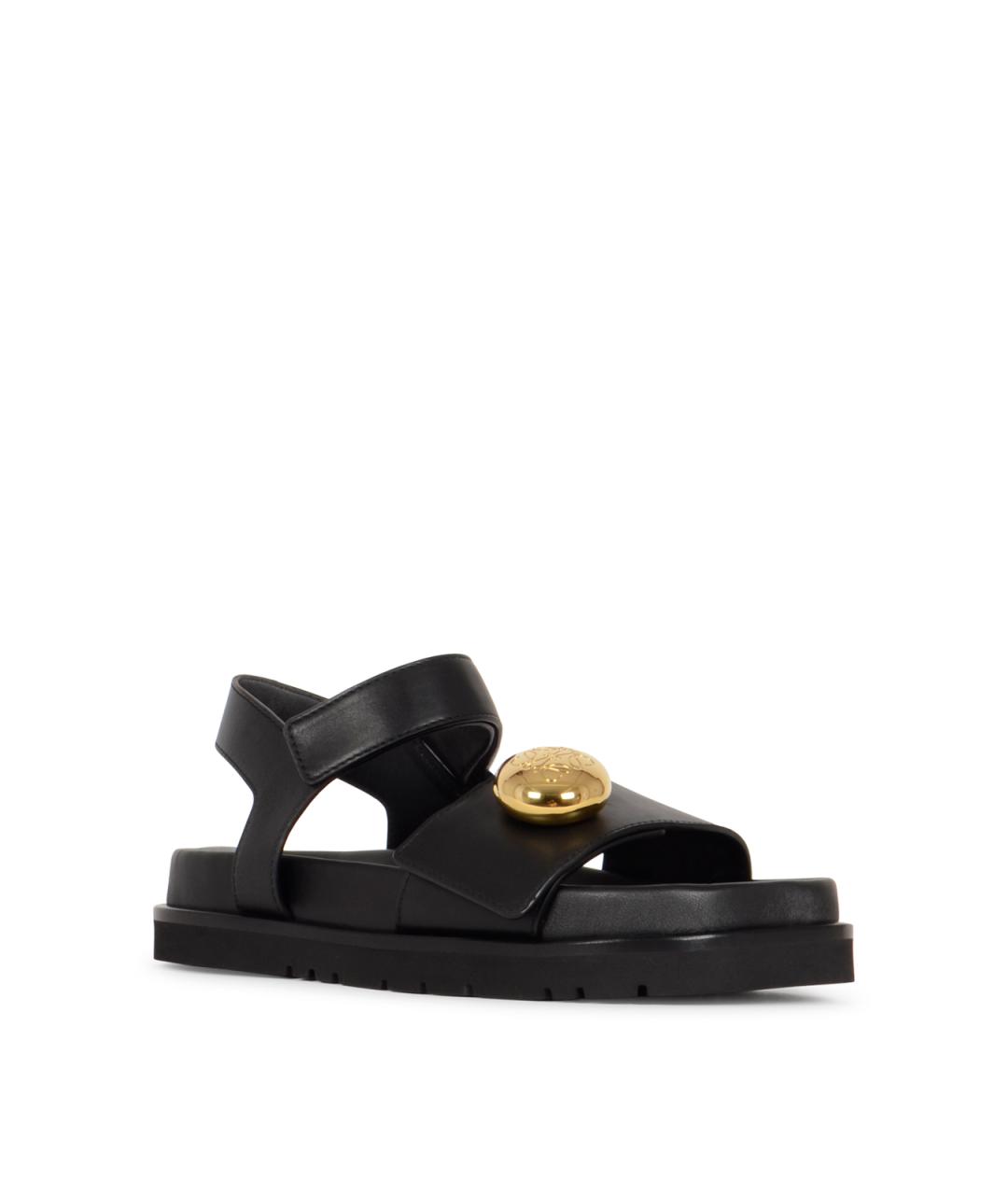 LOEWE Черные кожаные сандалии, фото 2