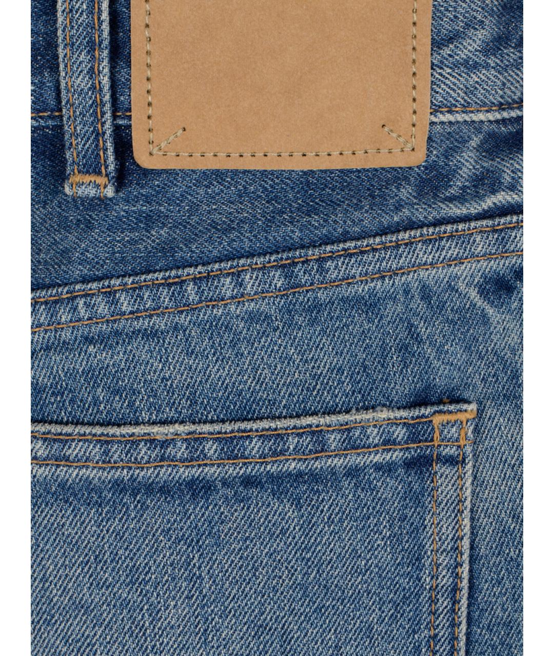 CELINE Голубые хлопковые прямые джинсы, фото 3