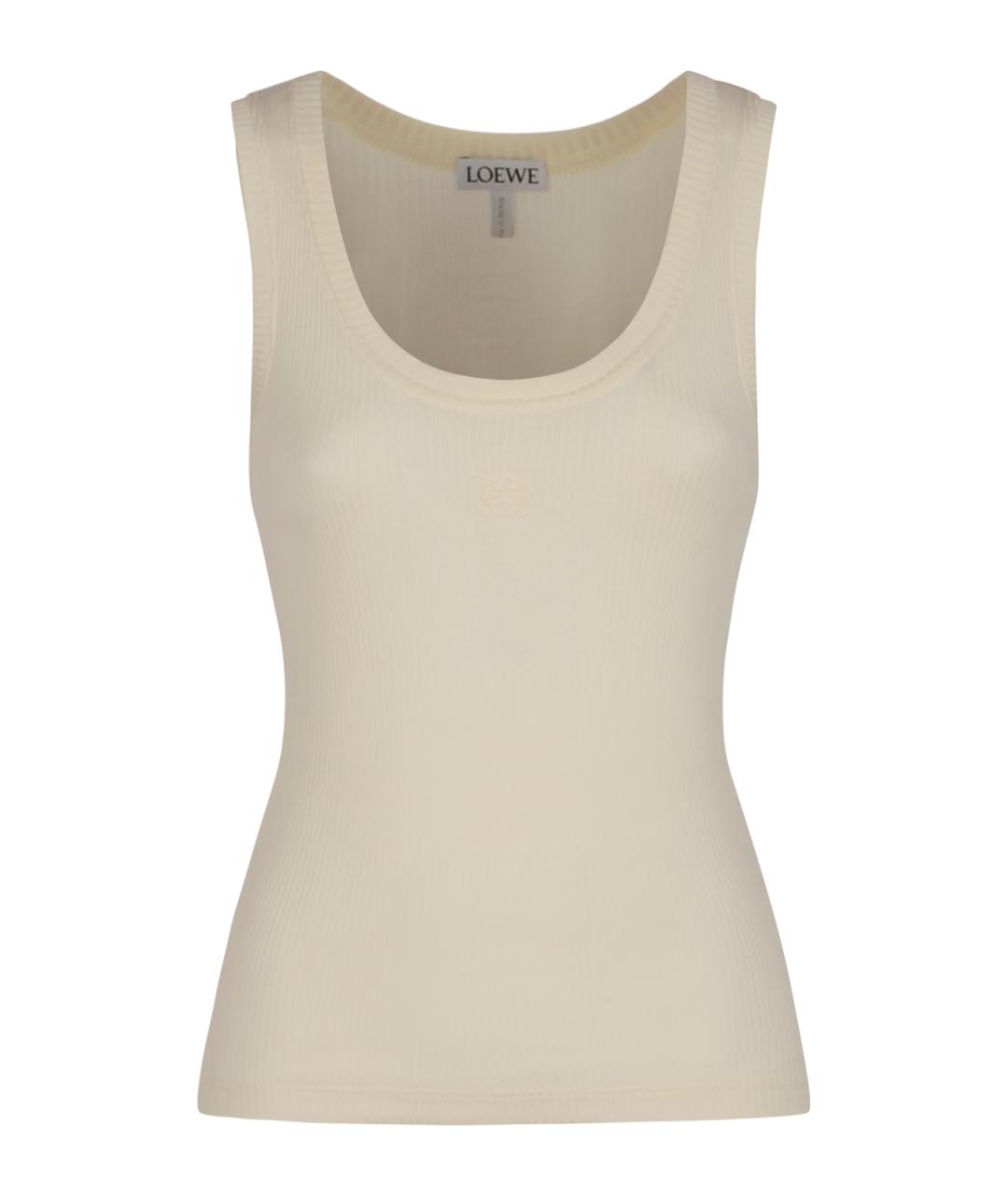 LOEWE Белая шелковая майка, фото 1