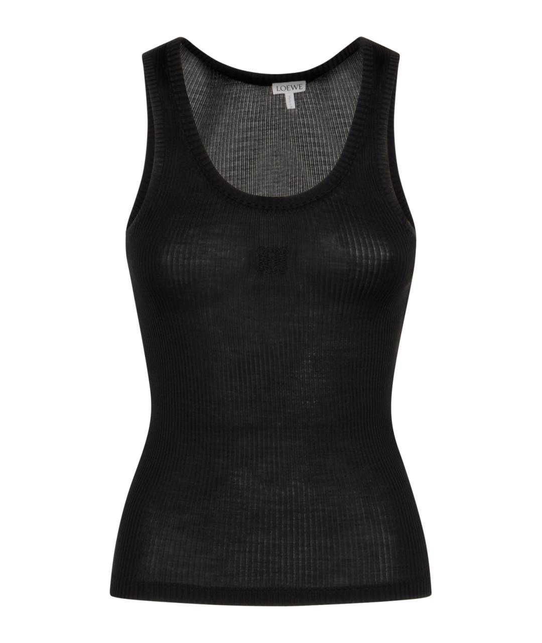 LOEWE Черная шелковая майка, фото 1