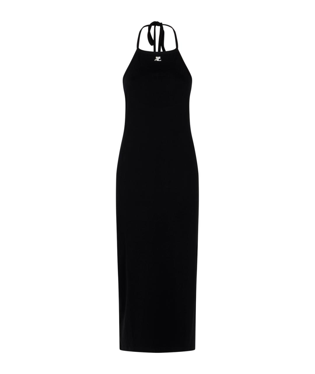 COURREGES Черное хлопковое повседневное платье, фото 1