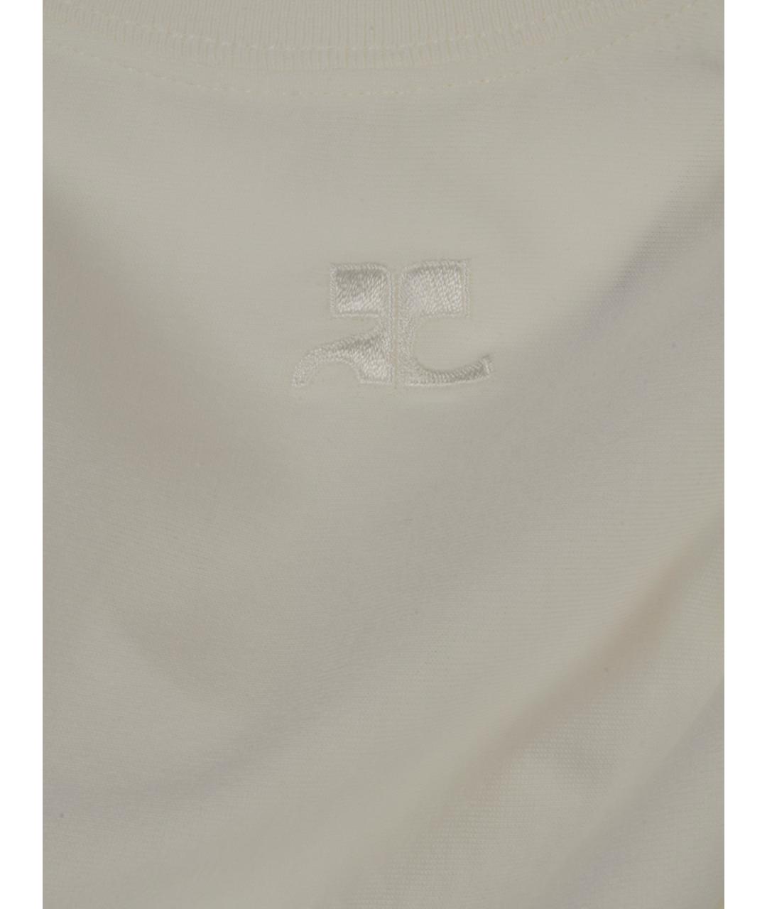 COURREGES Белая хлопковая футболка, фото 3