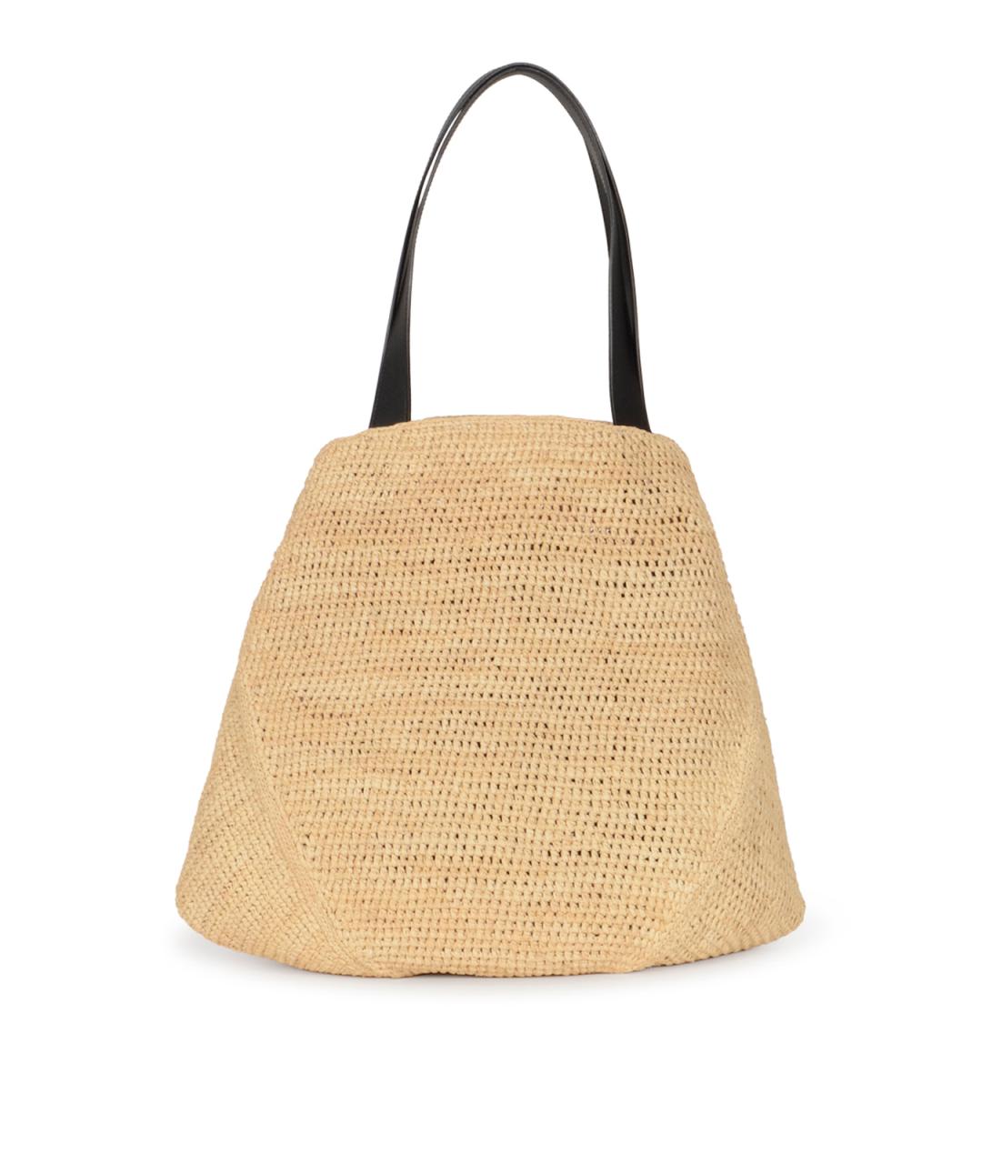 LOEWE Бежевая пелетеная сумка тоут, фото 3