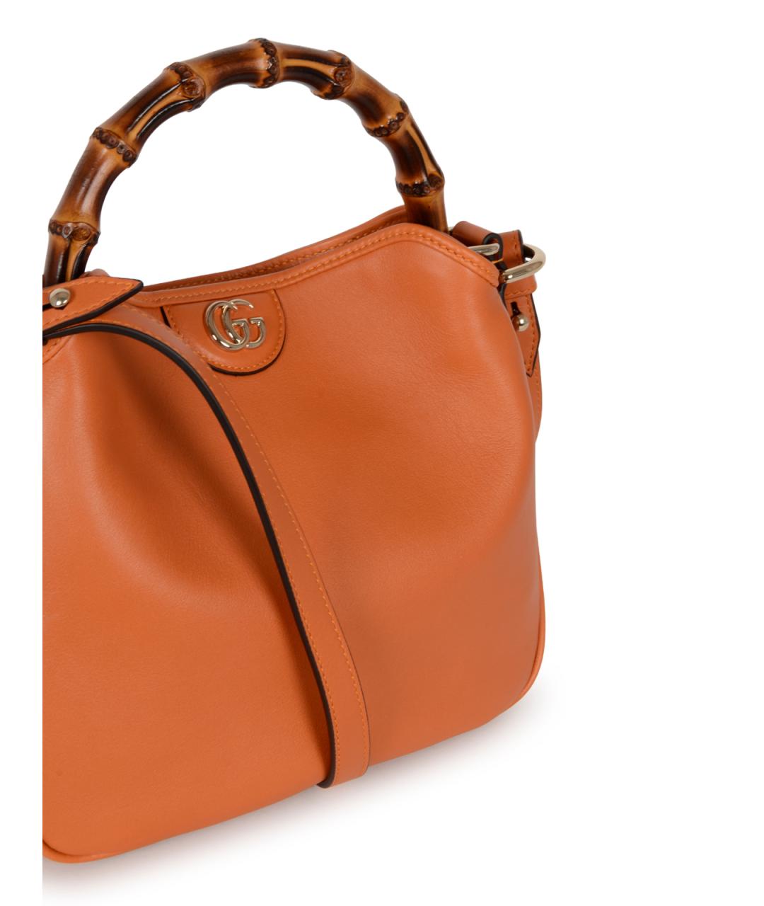GUCCI Оранжевая кожаная сумка тоут, фото 4