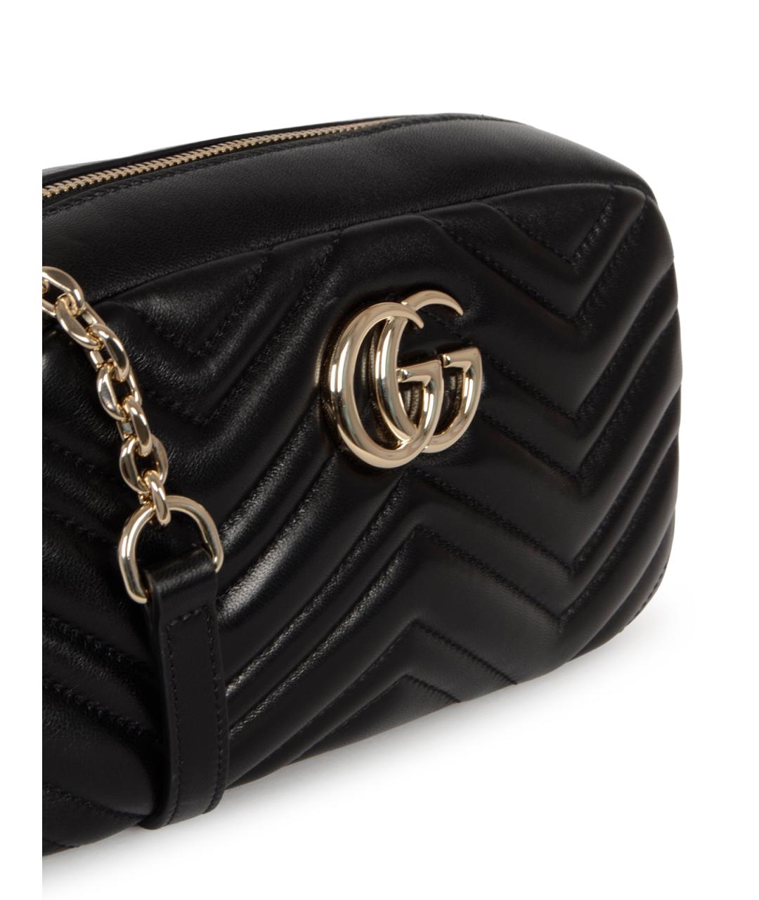 GUCCI Черная кожаная сумка через плечо, фото 4