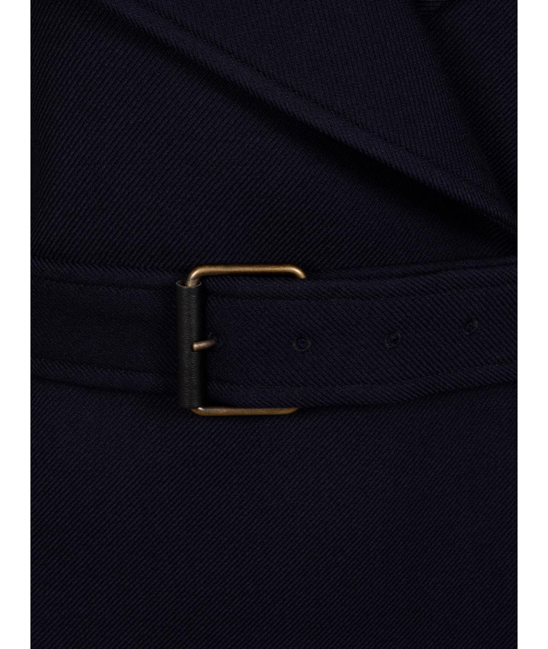 LOEWE Темно-синее шерстяное пальто, фото 3