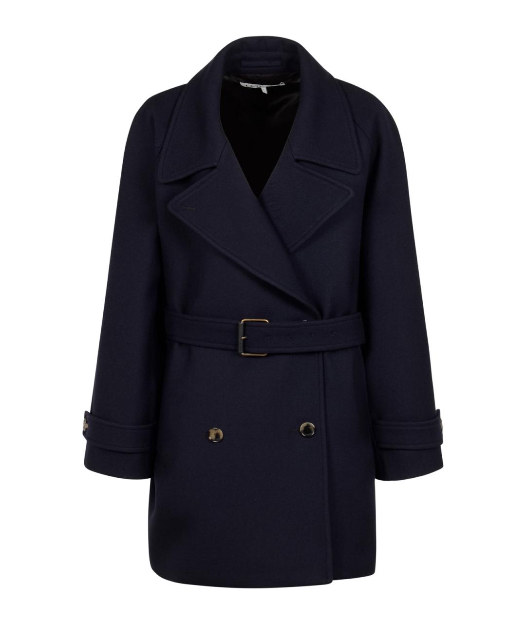 LOEWE Темно-синее шерстяное пальто, фото 1