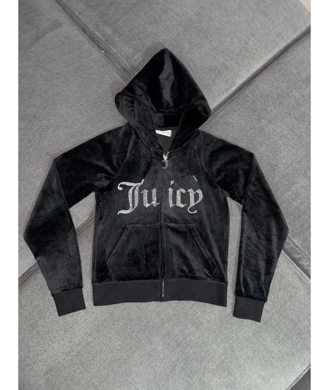 JUICY COUTURE Черный велюровый костюм с брюками, фото 2