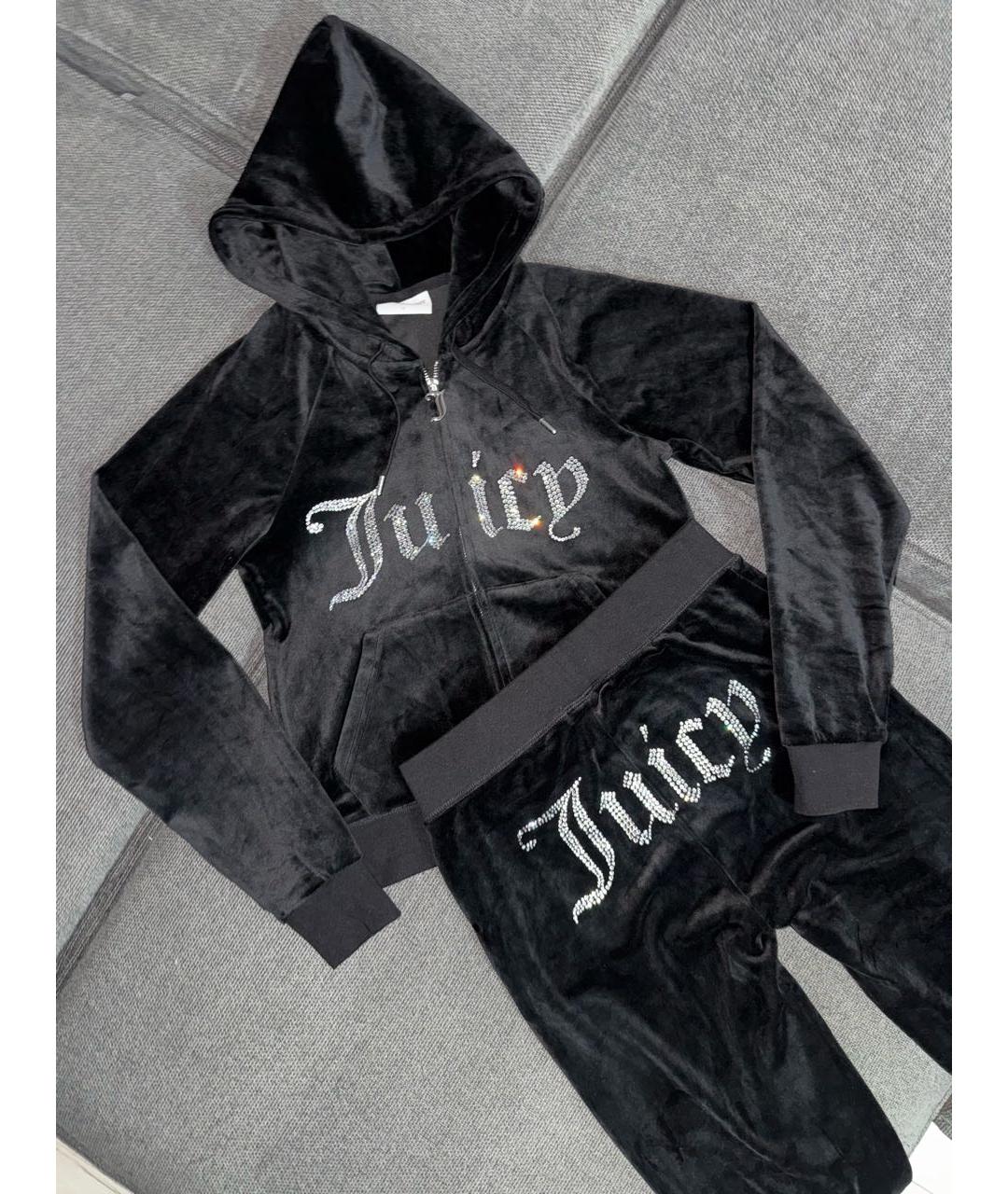 JUICY COUTURE Черный велюровый костюм с брюками, фото 6