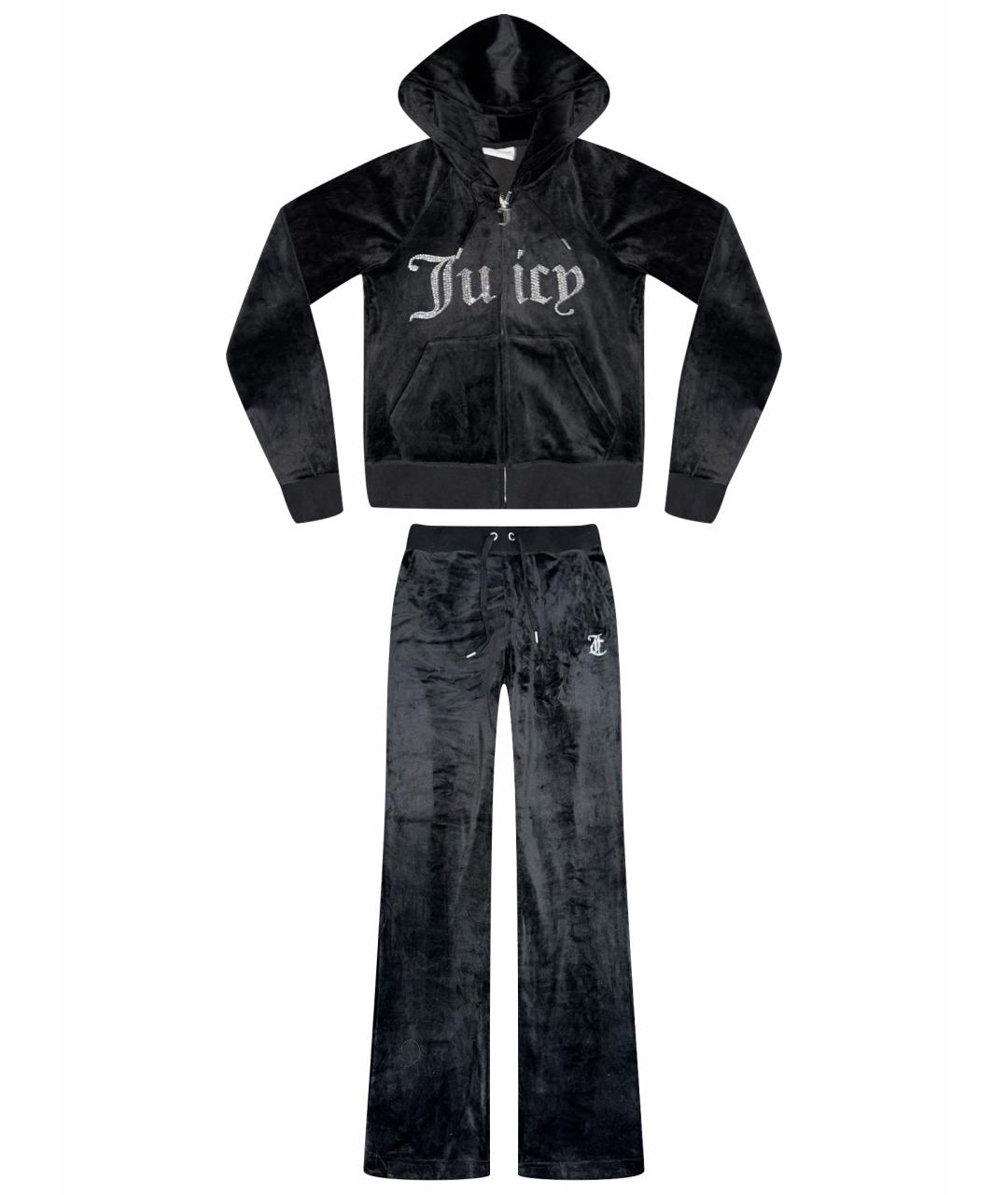 JUICY COUTURE Черный велюровый костюм с брюками, фото 1