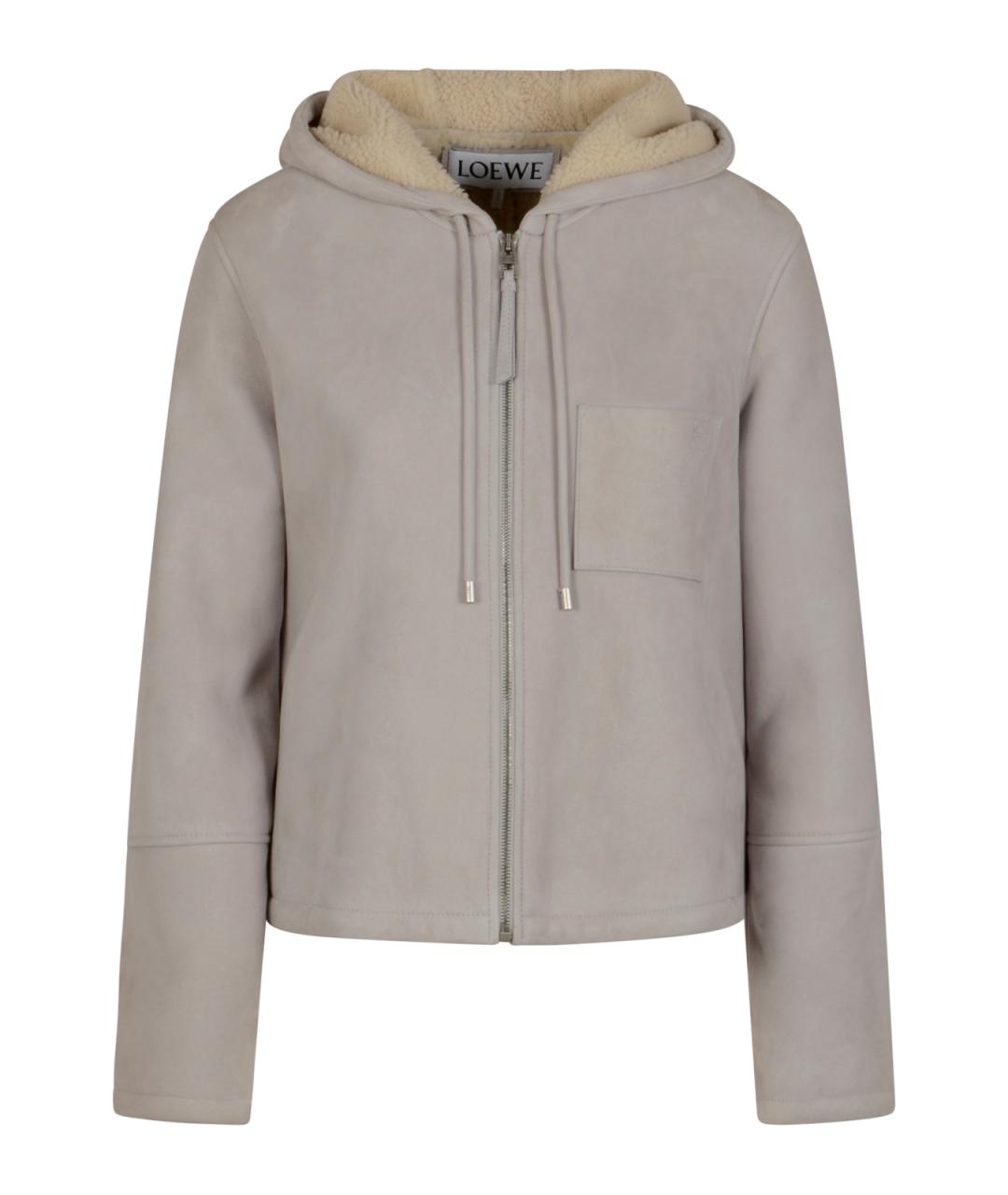 LOEWE Серая кожаная куртка, фото 1