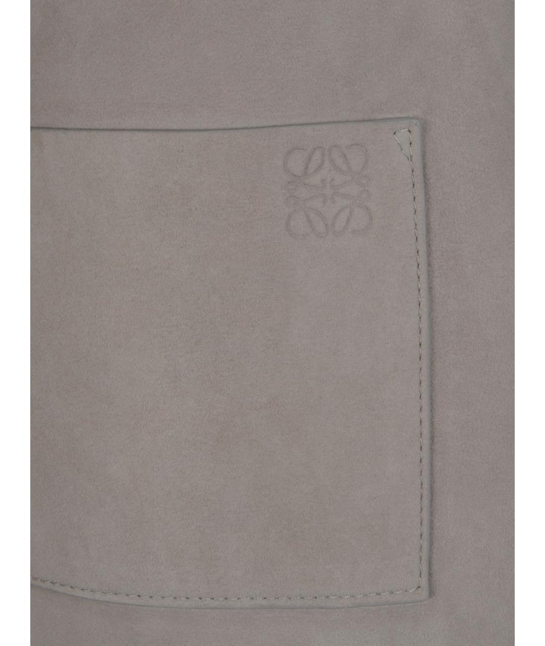 LOEWE Серая кожаная куртка, фото 3