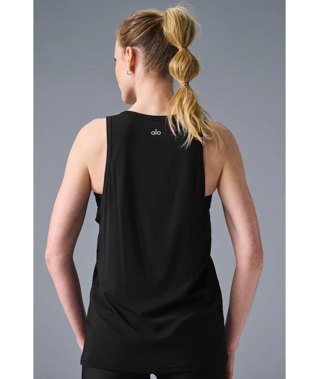 ALO YOGA Черная майка, фото 2
