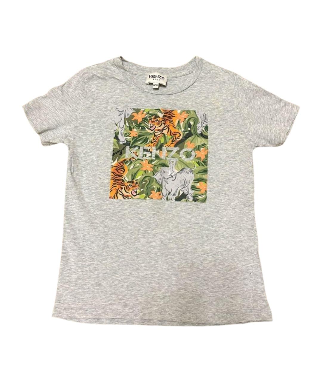 KENZO KIDS Серая хлопковая детская футболка, фото 1