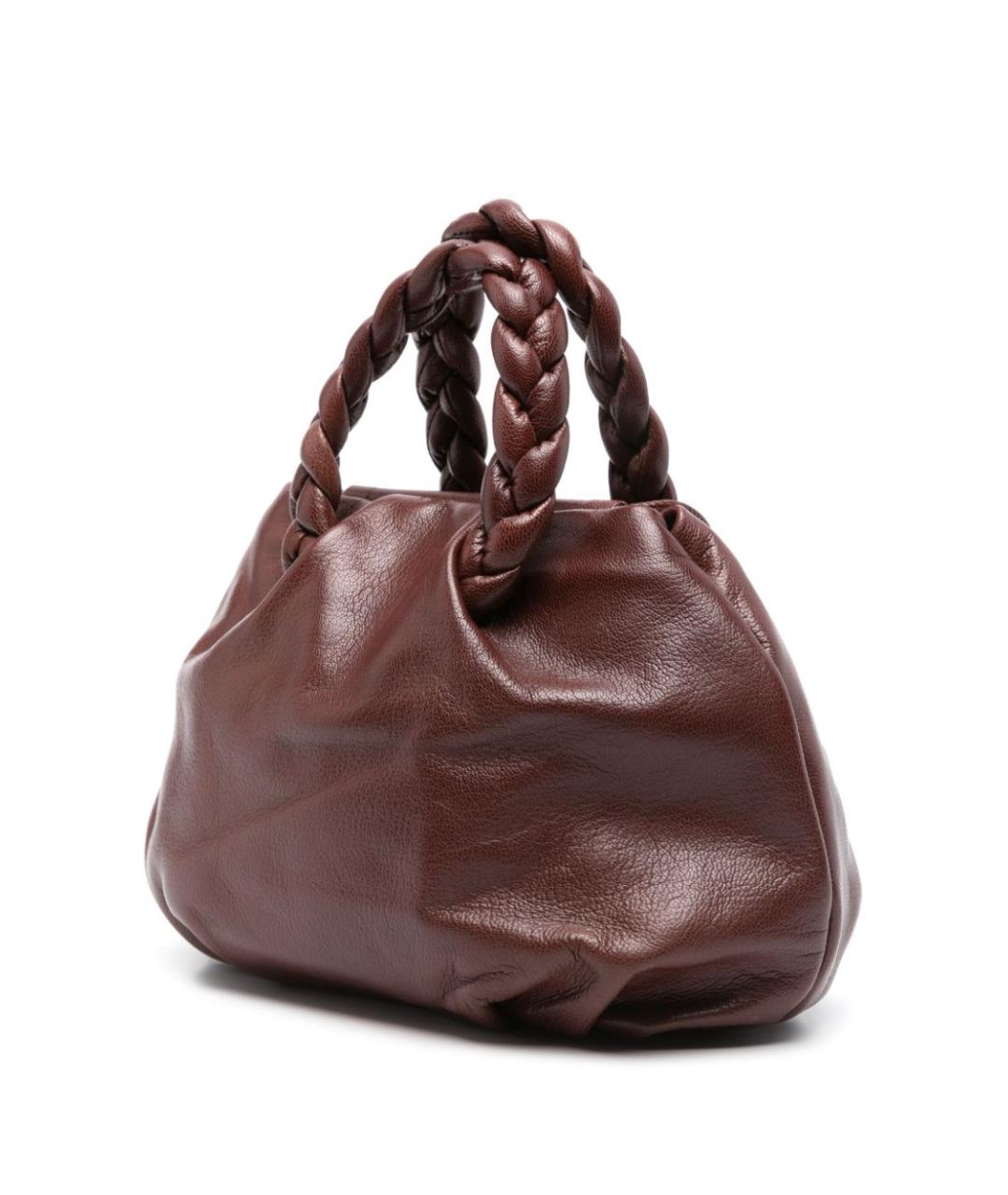 HEREU Коричневая кожаная сумка с короткими ручками, фото 2