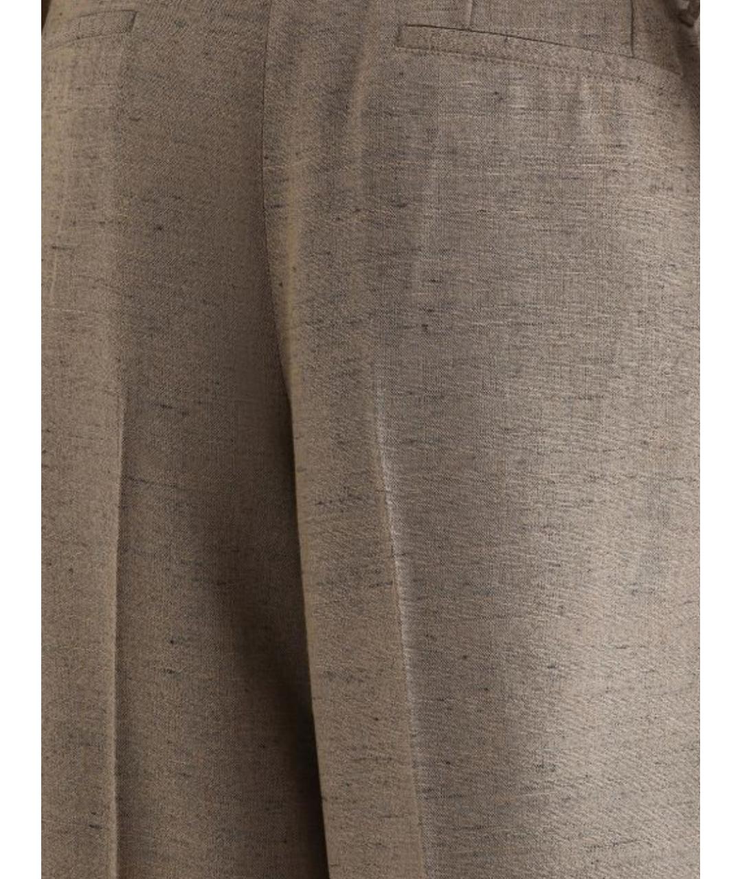 DOLCE&GABBANA Бежевые вискозные прямые брюки, фото 3