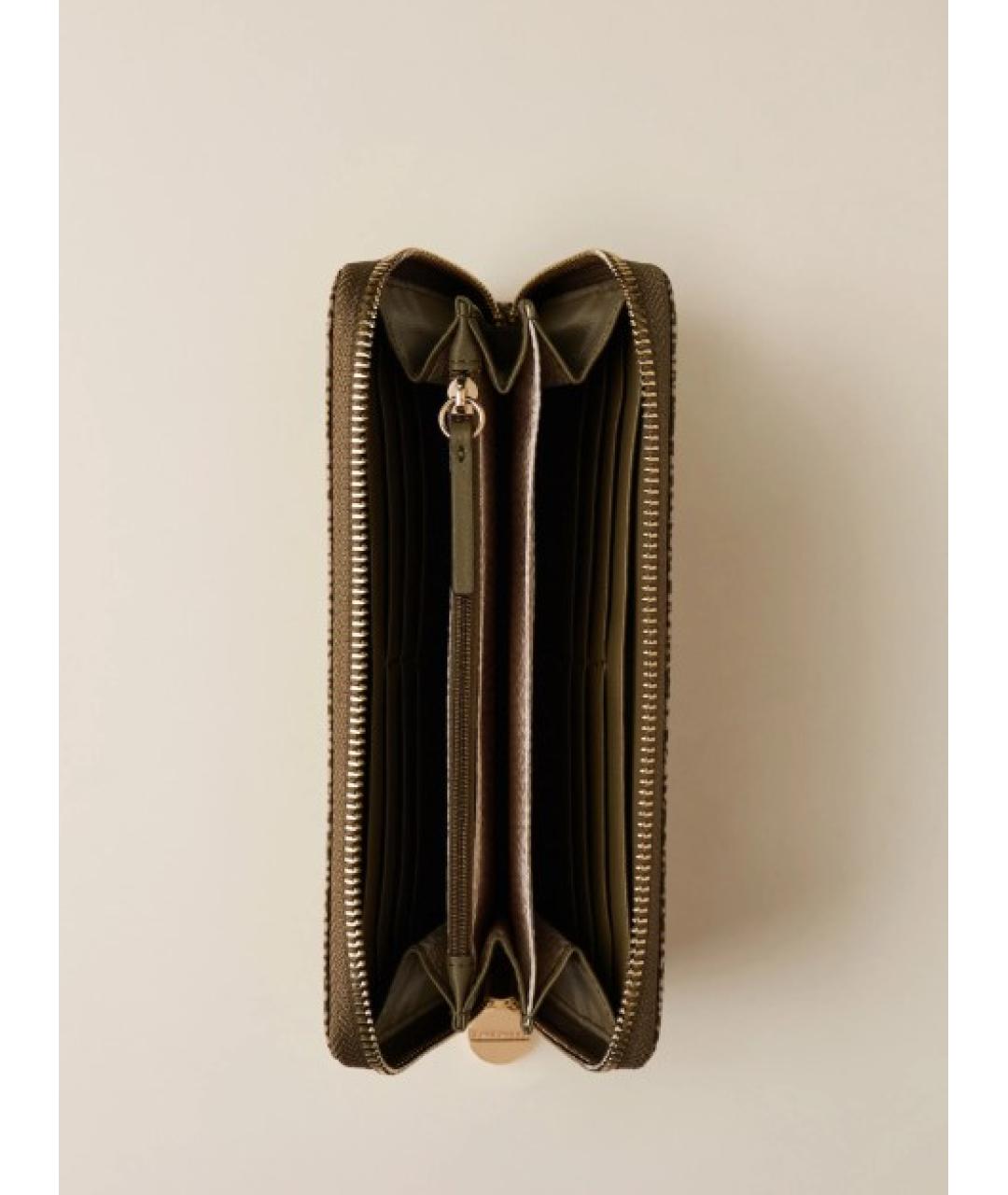 BORBONESE Зеленый кожаный кошелек, фото 2