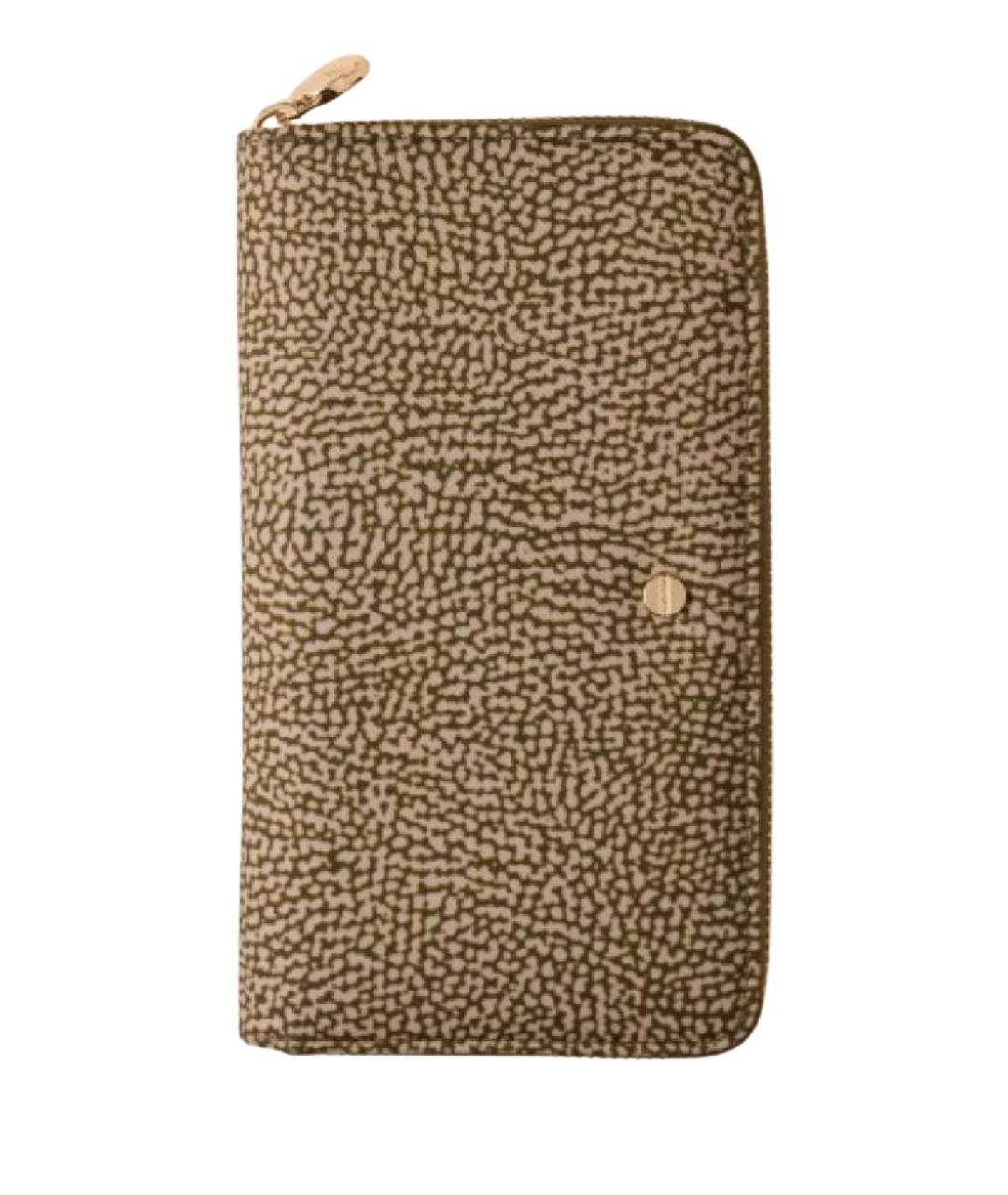 BORBONESE Зеленый кожаный кошелек, фото 1