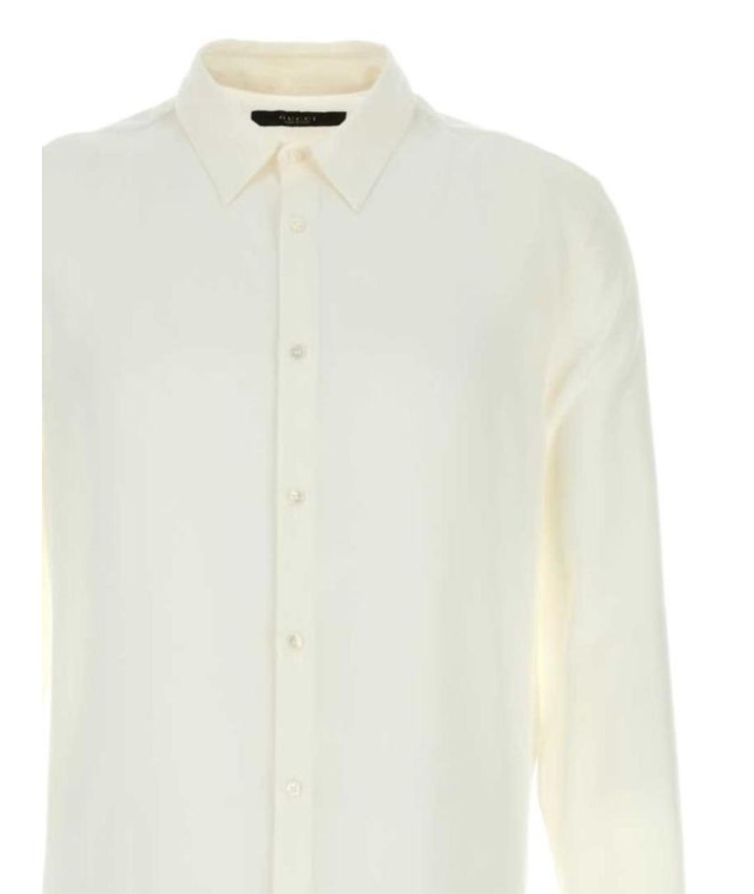 GUCCI Белая шелковая кэжуал рубашка, фото 2