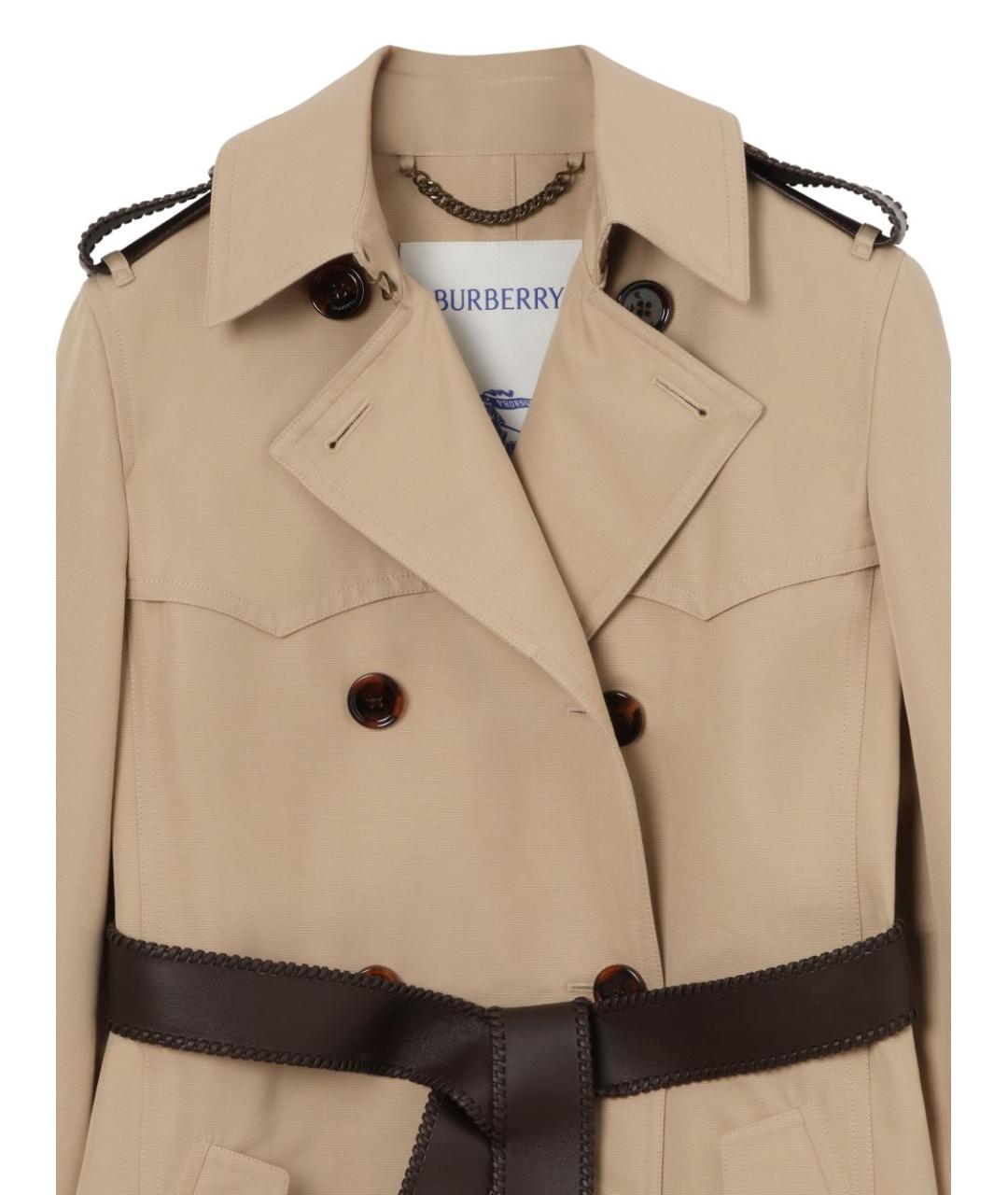 BURBERRY Бежевый шелковый тренч/плащ, фото 2