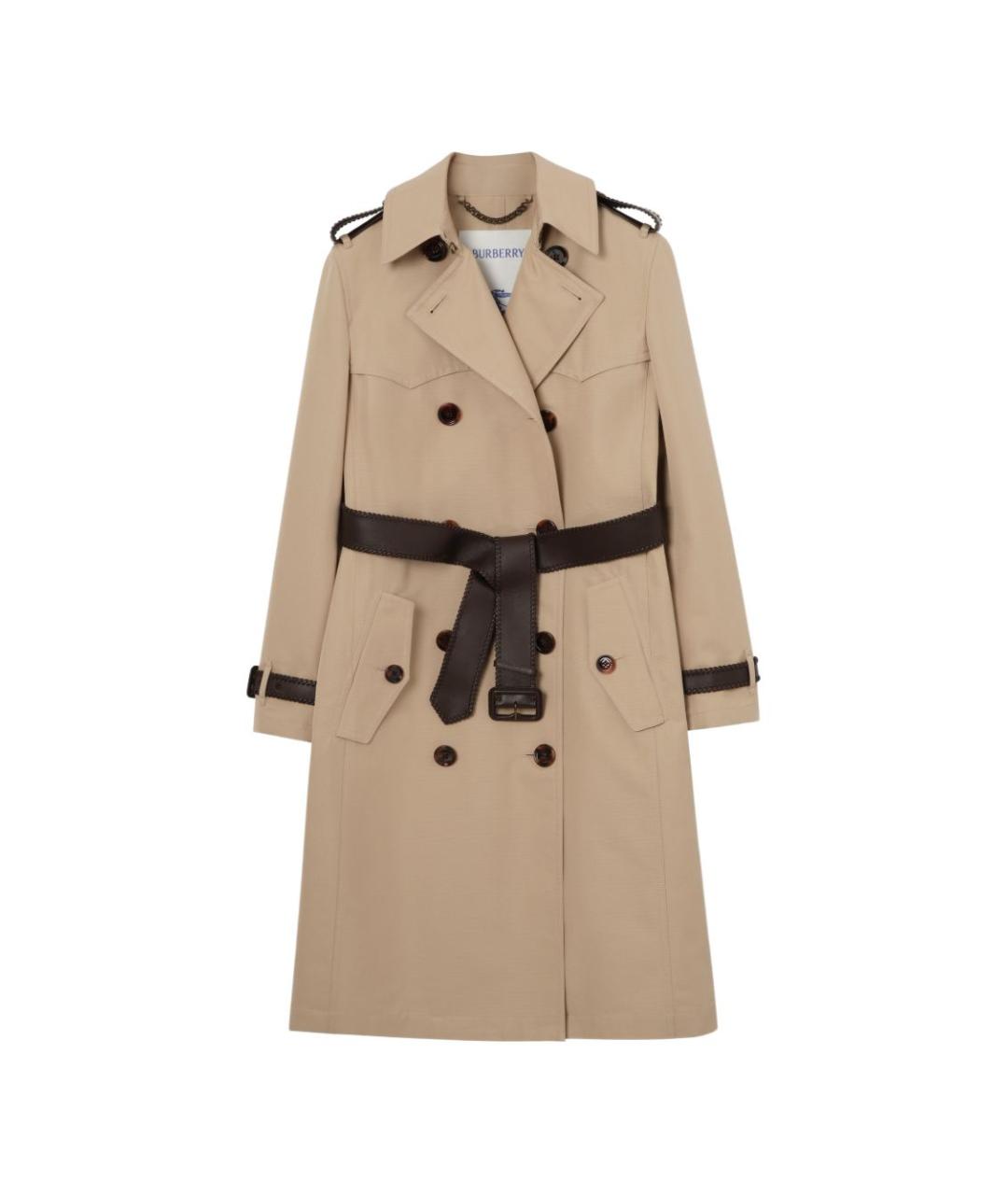 BURBERRY Бежевый шелковый тренч/плащ, фото 1