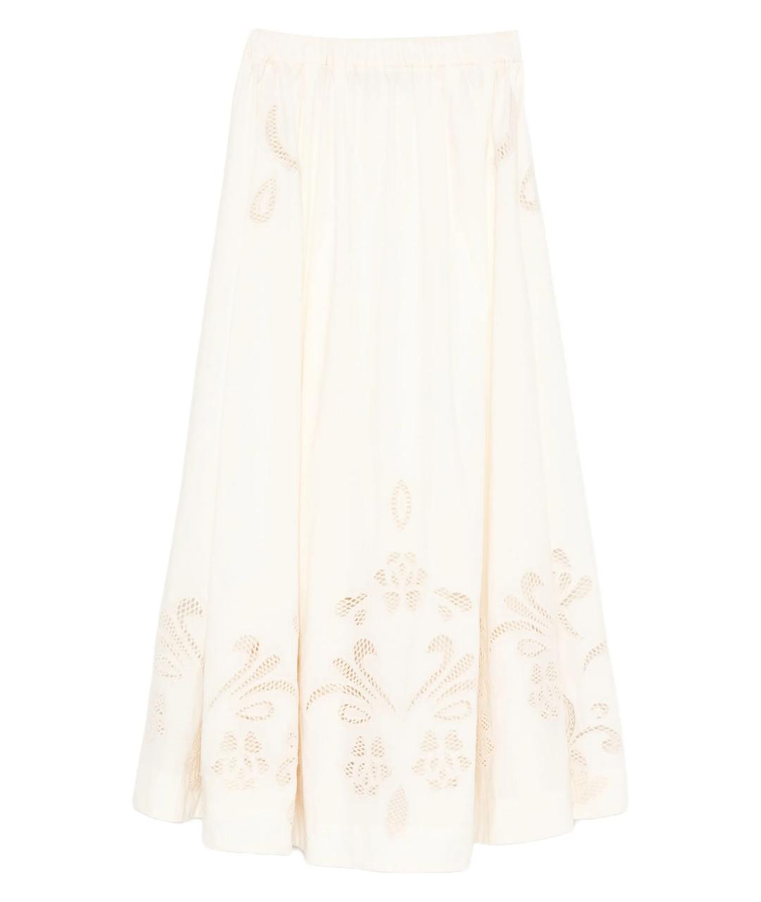 FORTE FORTE Бежевая хлопковая юбка миди, фото 1