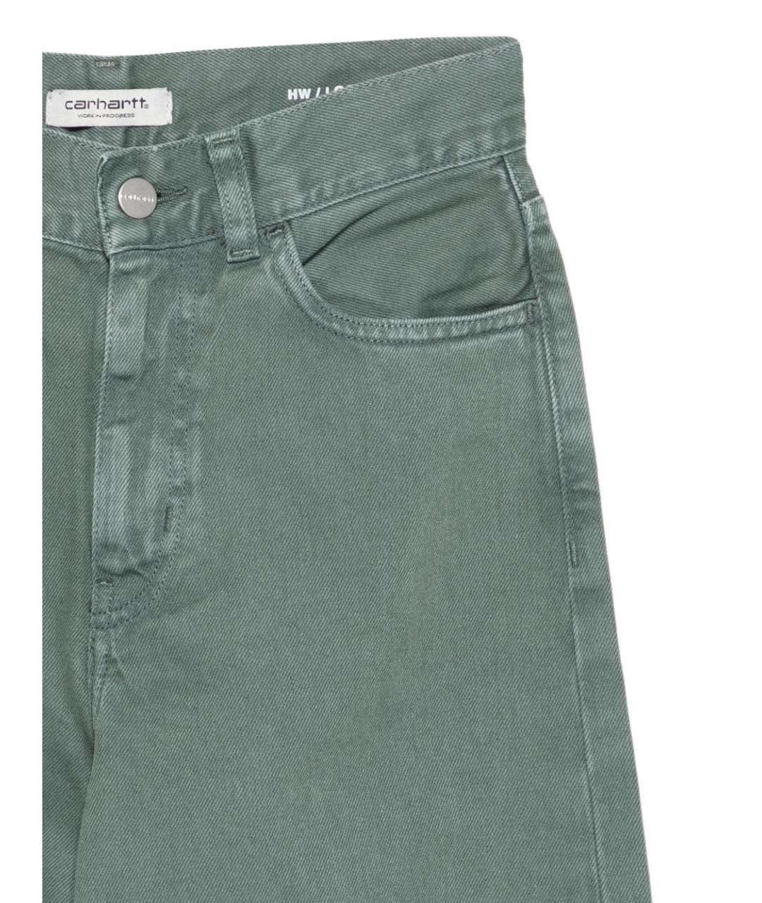 CARHARTT WIP Зеленые хлопковые прямые брюки, фото 2