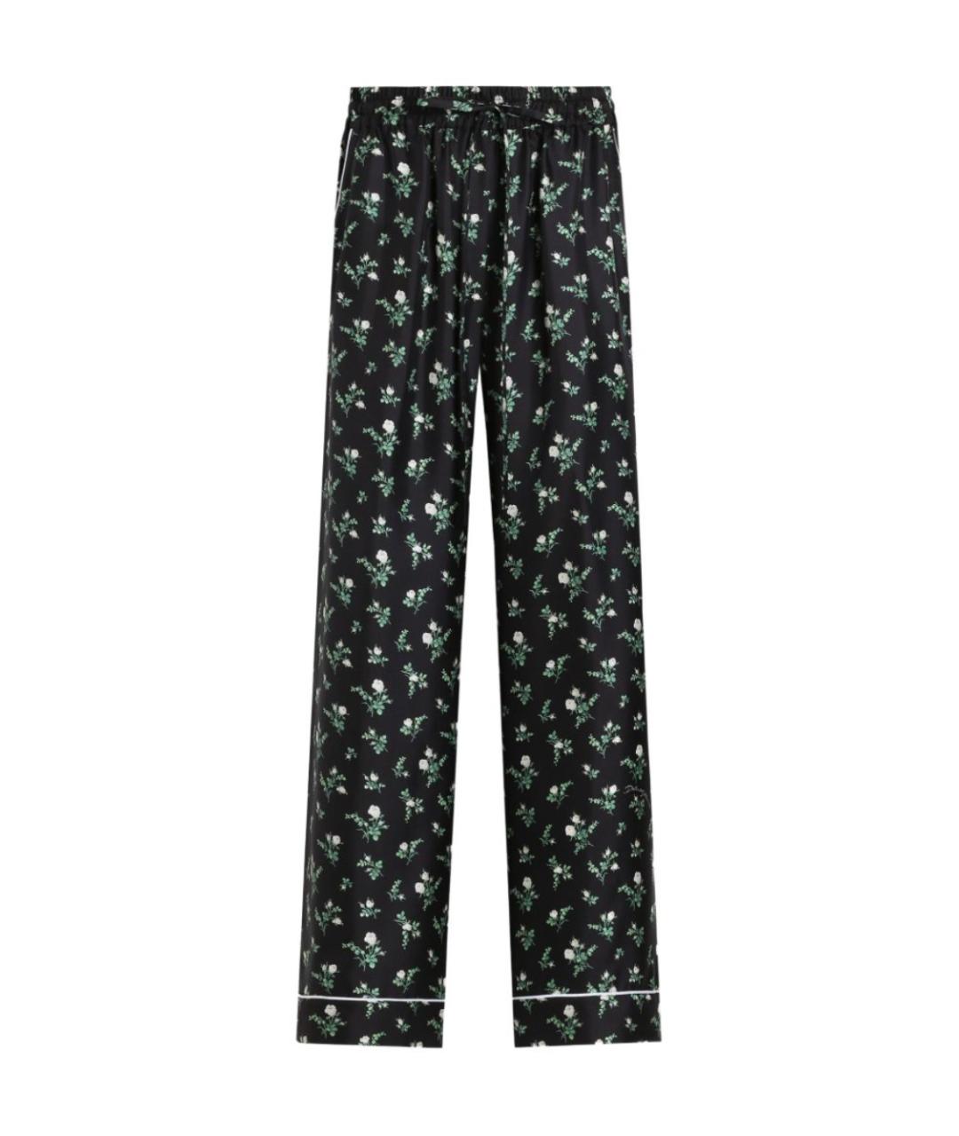 DOLCE&GABBANA Черные шелковые прямые брюки, фото 1