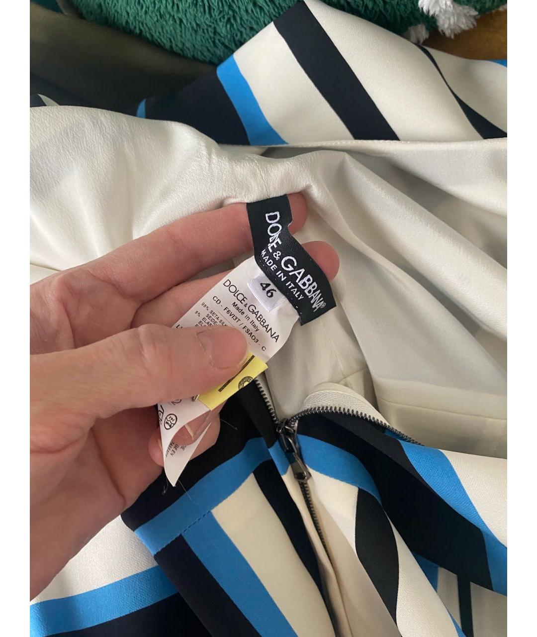 DOLCE&GABBANA Мульти хлопко-эластановое повседневное платье, фото 2