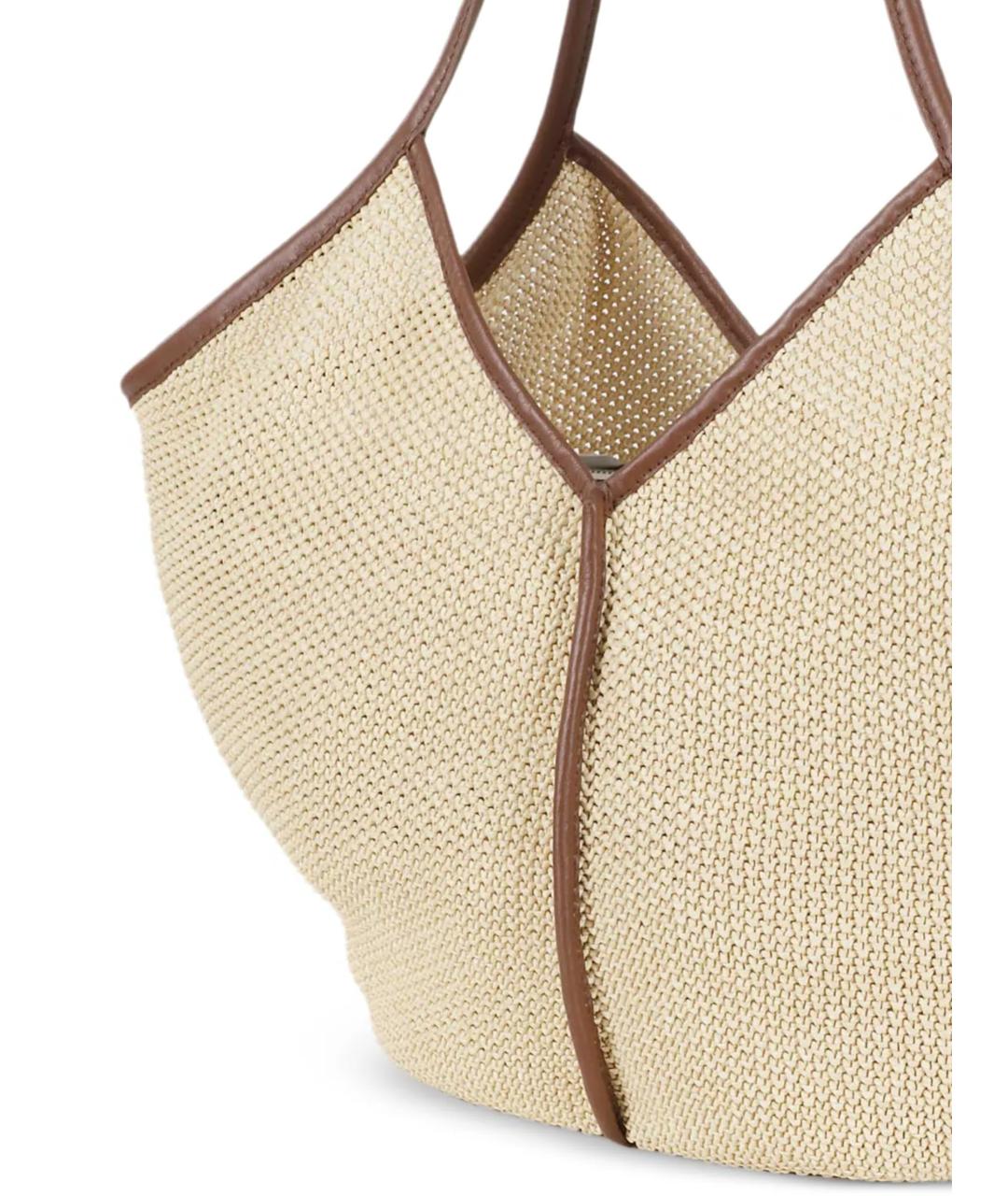 HEREU Бежевая пелетеная сумка тоут, фото 4