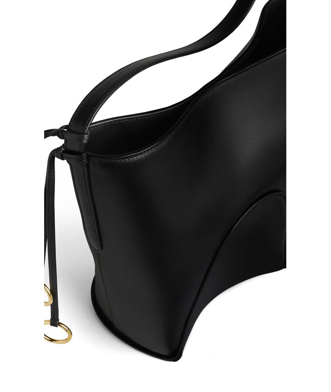ALAIA Черная кожаная сумка через плечо, фото 3