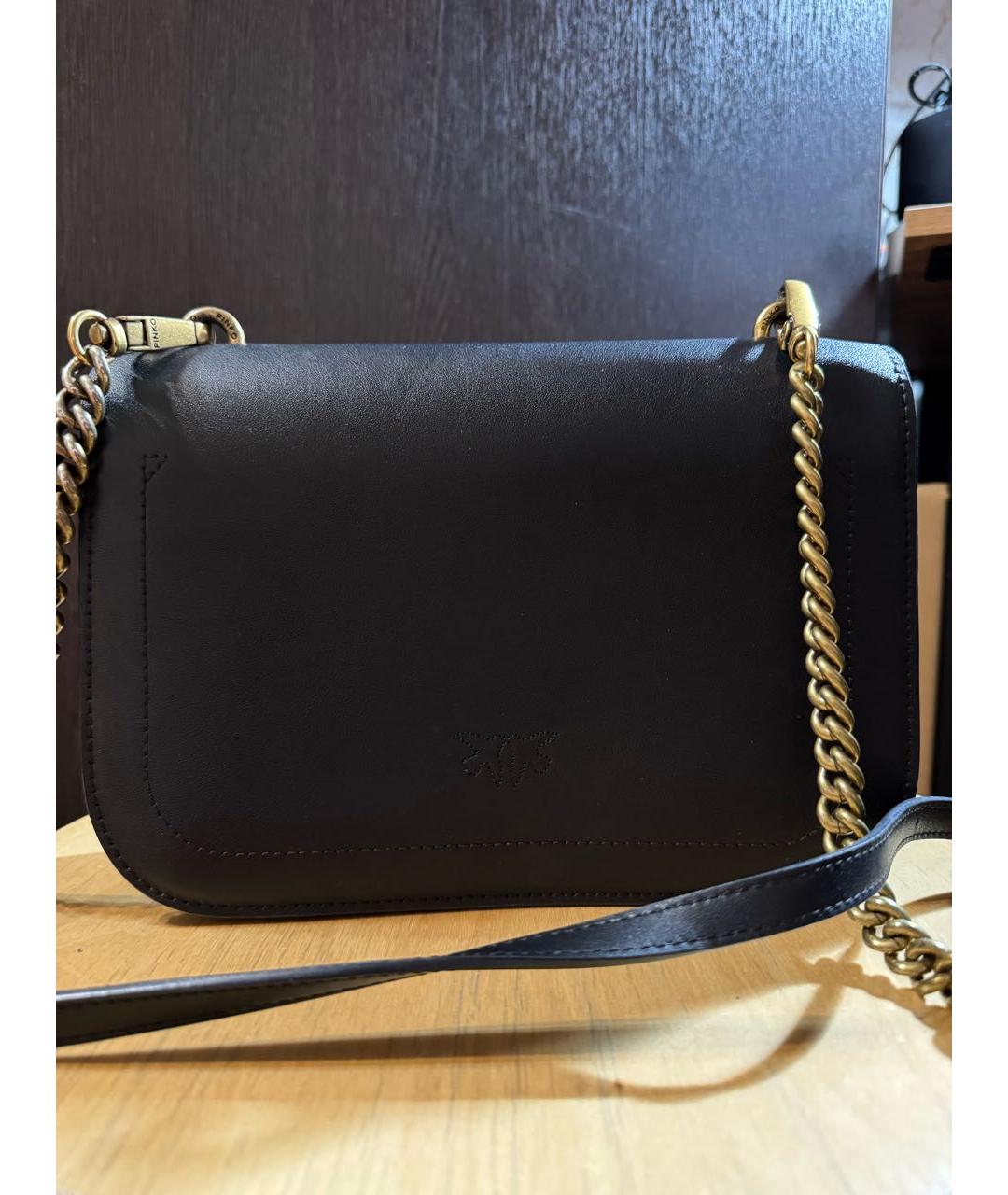 PINKO Черная кожаная сумка через плечо, фото 3