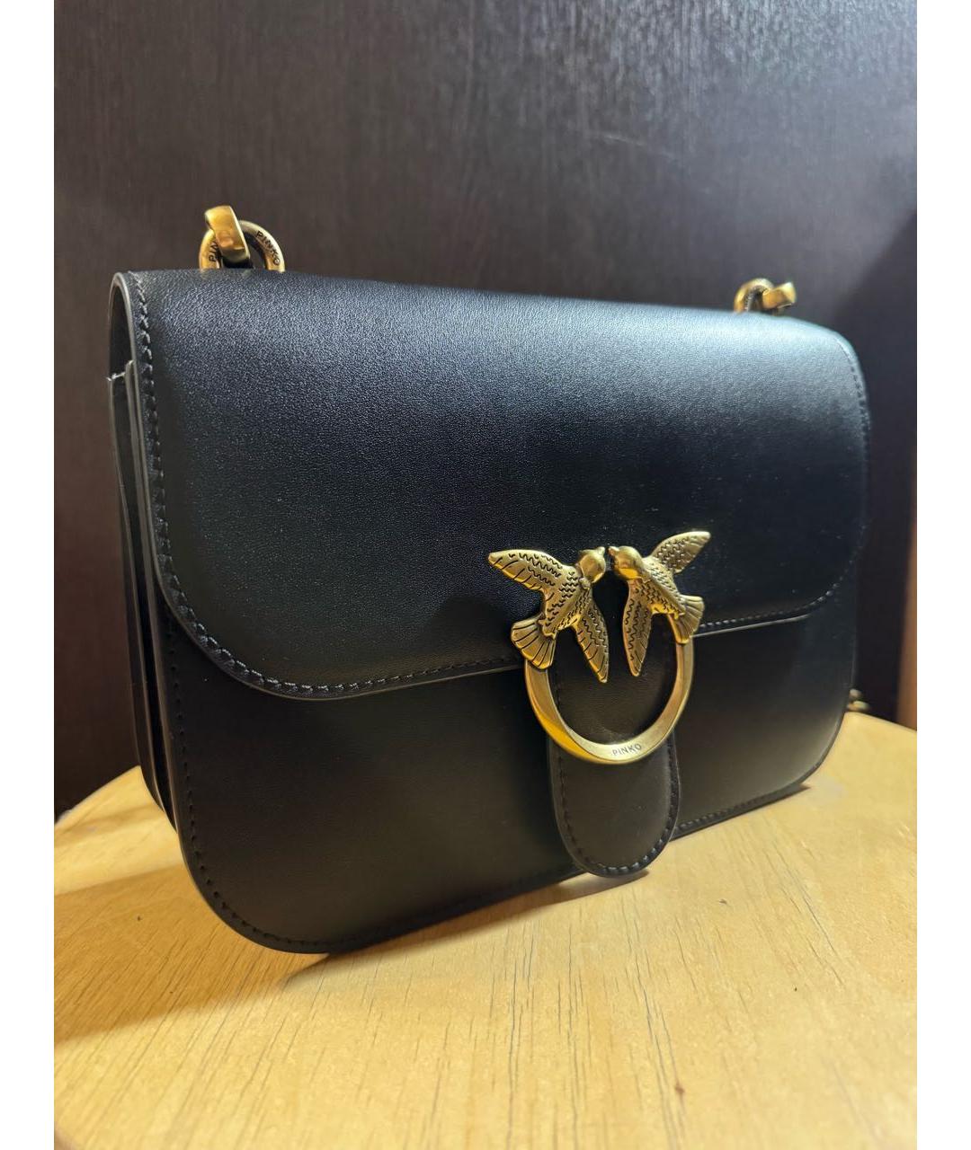 PINKO Черная кожаная сумка через плечо, фото 2