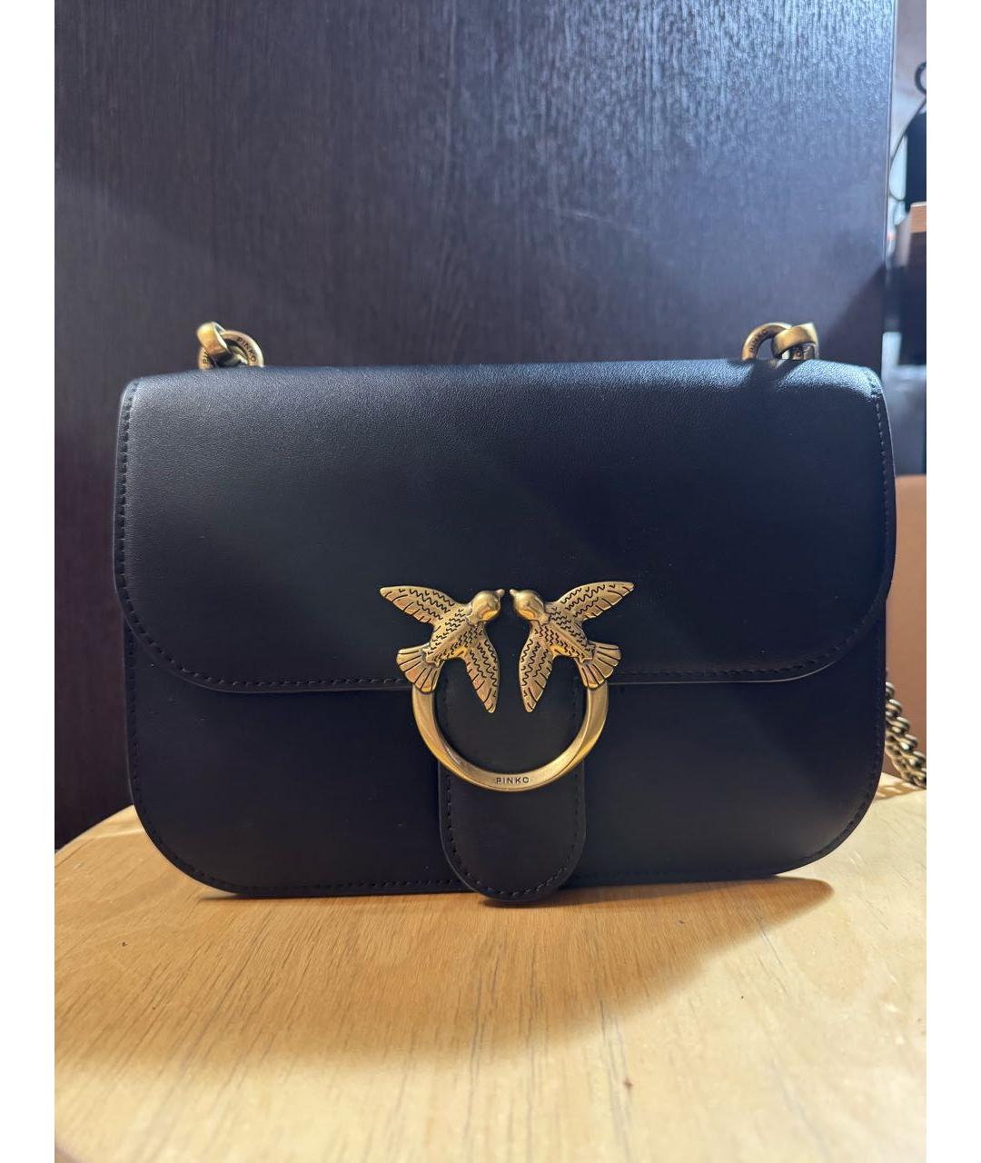 PINKO Черная кожаная сумка через плечо, фото 9