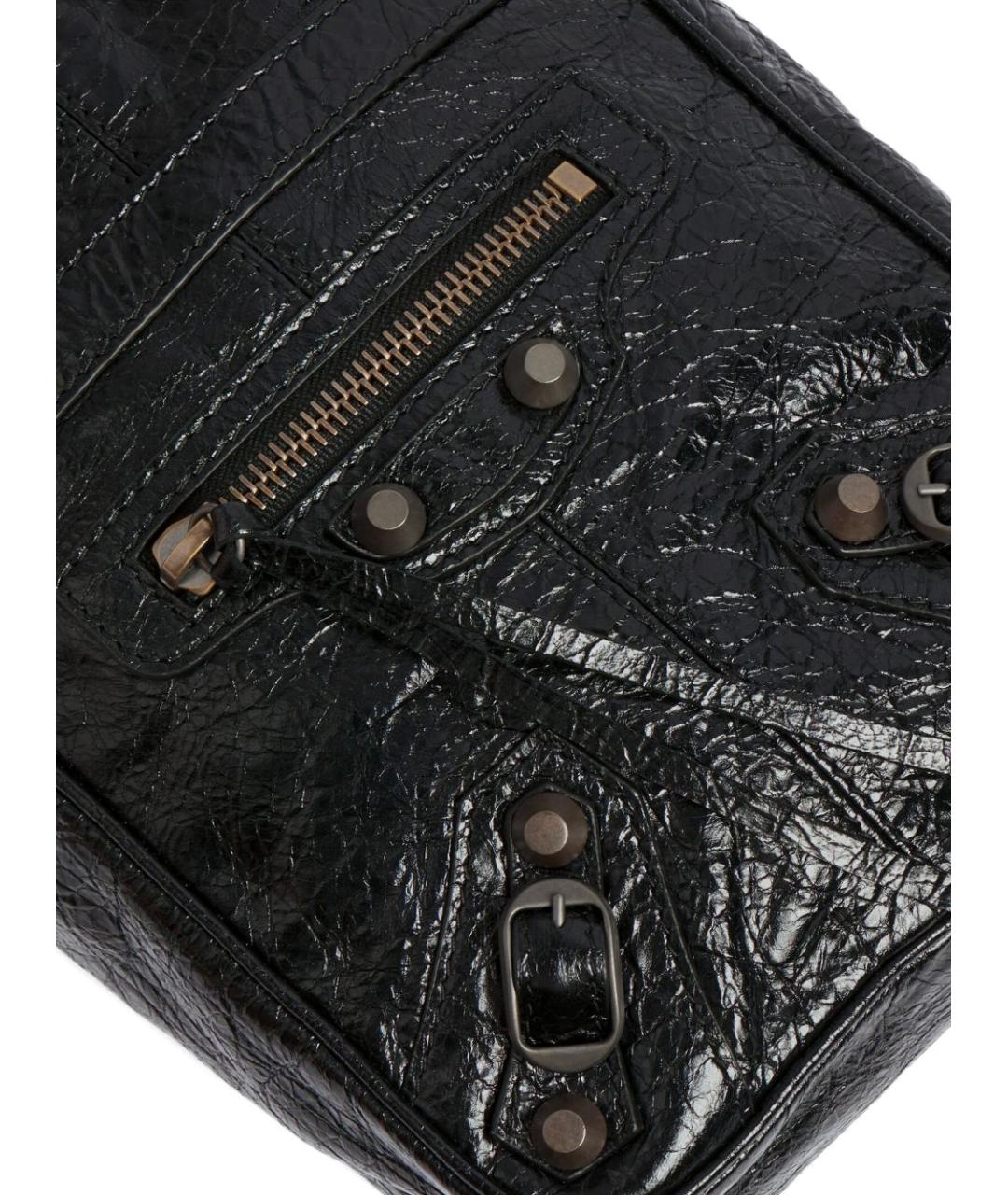 BALENCIAGA Черная кожаная сумка на плечо, фото 5