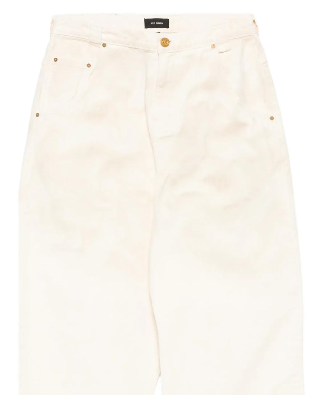 WILLY CHAVARRIA Бежевые хлопковые прямые джинсы, фото 2