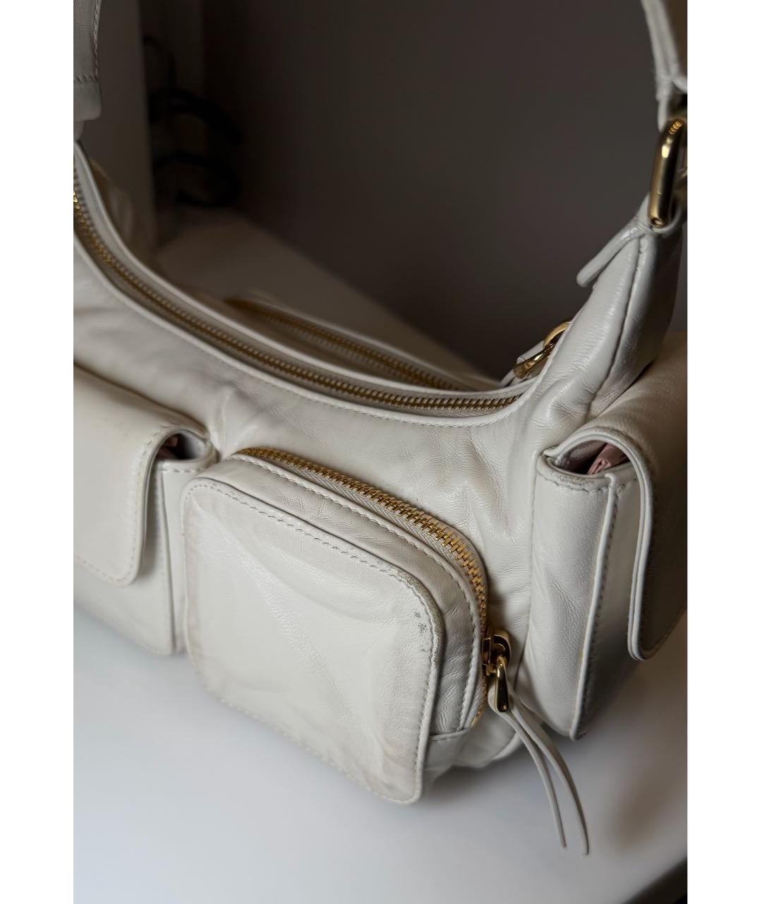 MIU MIU Белая кожаная сумка с короткими ручками, фото 4