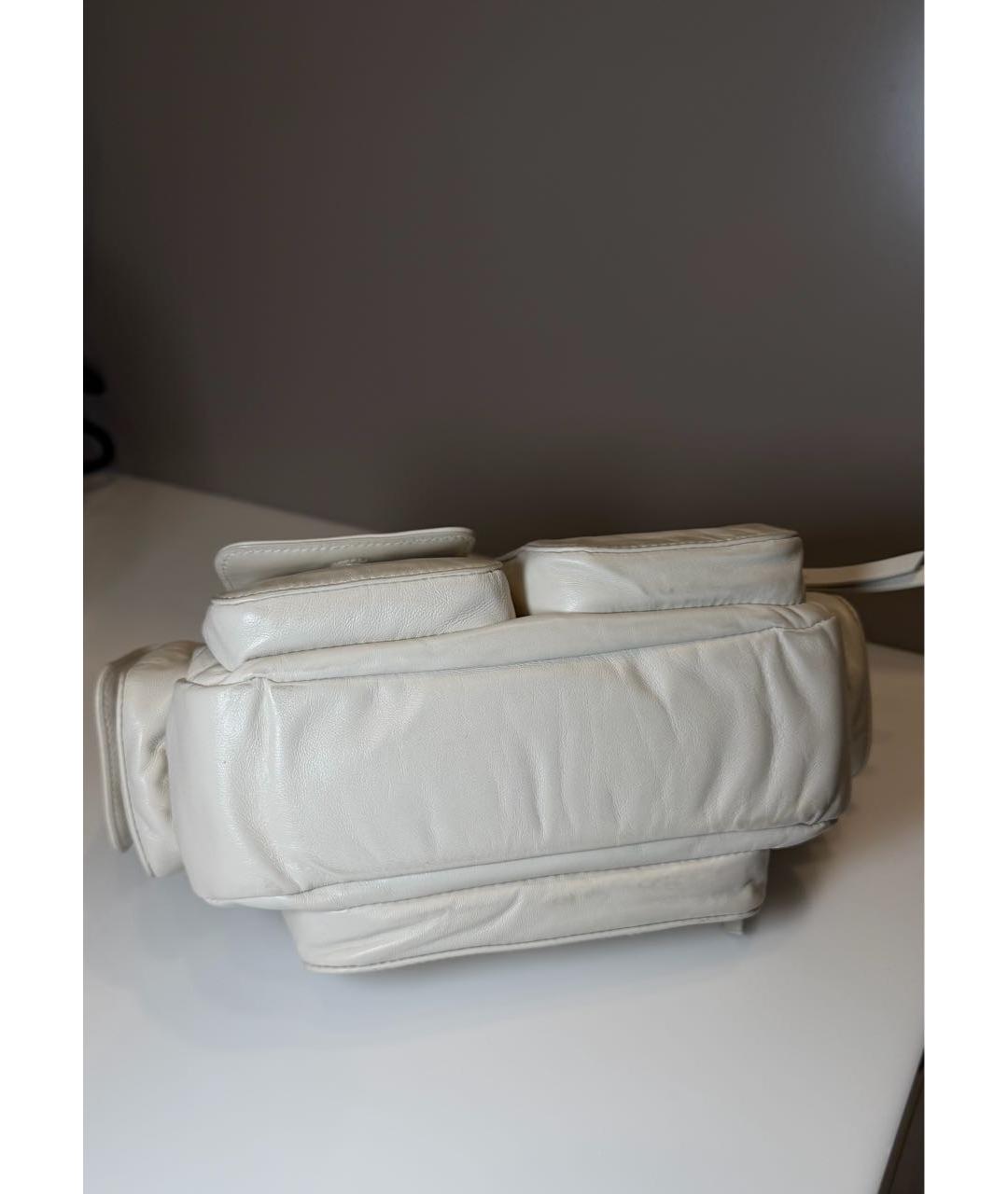 MIU MIU Белая кожаная сумка с короткими ручками, фото 3