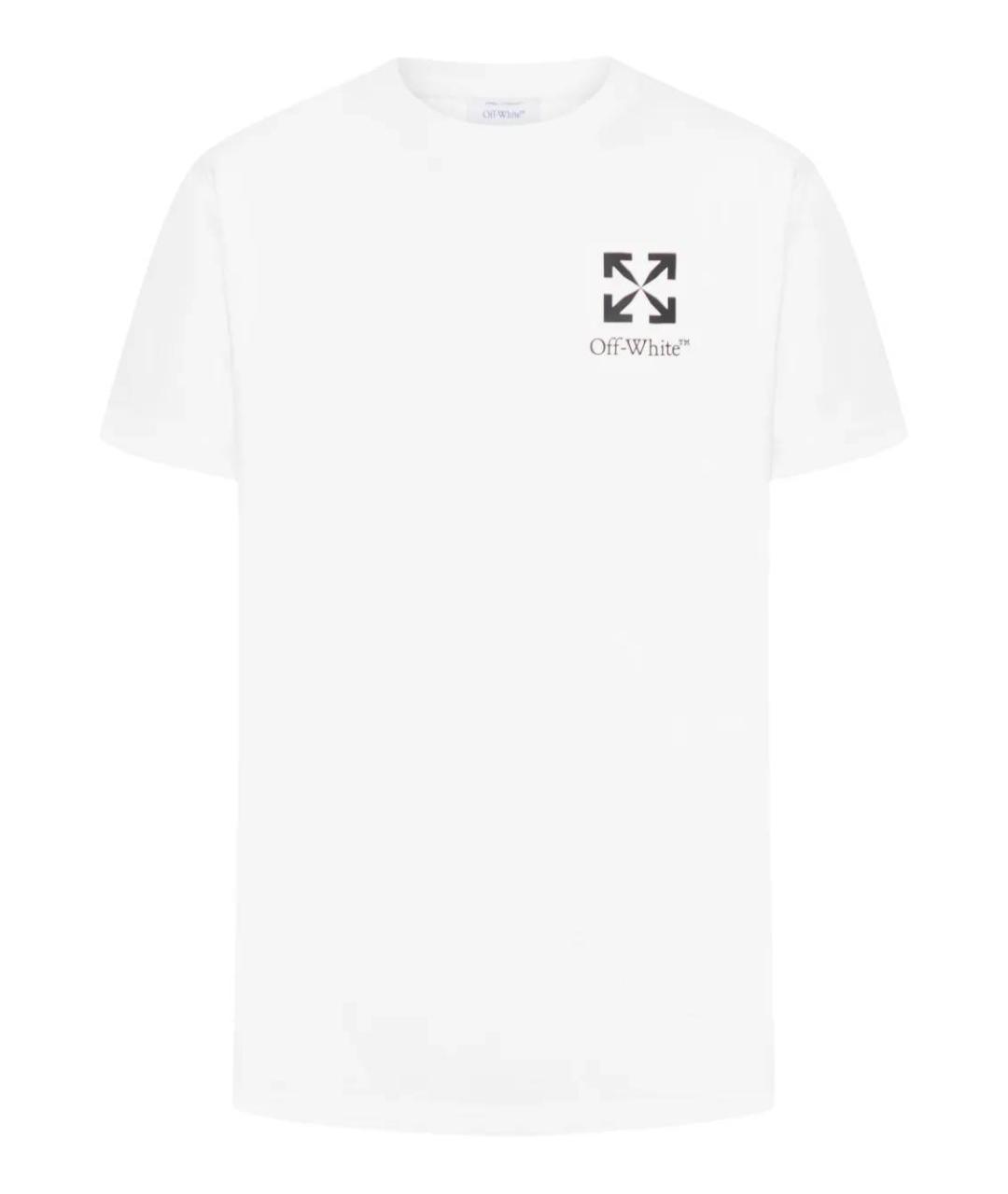 OFF-WHITE Белая хлопковая футболка, фото 5