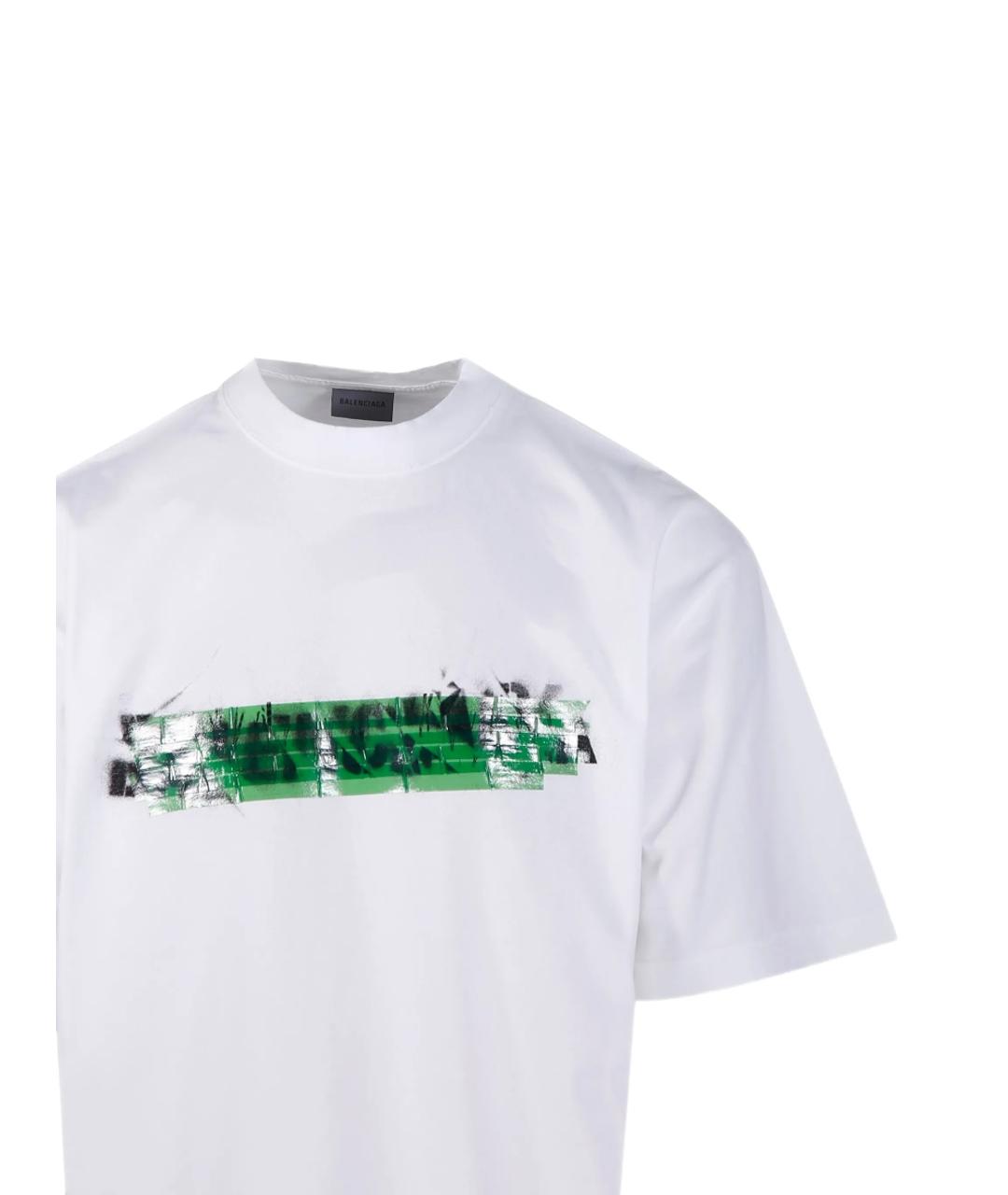 BALENCIAGA Белая хлопковая футболка, фото 2